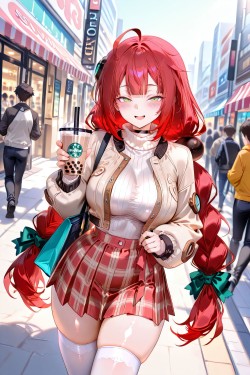 二次元游戏绝区零 美女 JK裙子 白丝袜