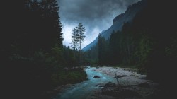 森林山脉小溪河流风景桌面壁纸