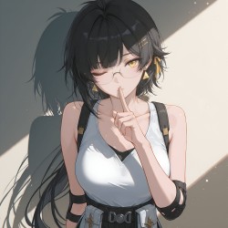 漂泊者，嘘~鸣潮二次元超高清精美头像ai绘画，QQ微信头像，俏皮调皮可爱