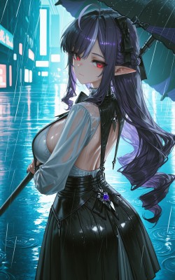 二次元游戏<strong>绝区零</strong>雨夜中的薇薇安 手机壁纸 雨伞