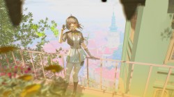 夏天 栏杆 建筑 可爱少女 动漫壁纸