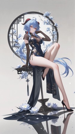 <strong>原神</strong>甘雨壁纸 大长腿 旗袍 手机壁纸 二次元美女图片
