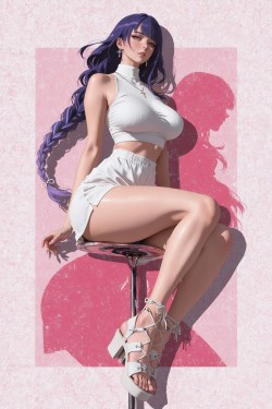 雷电将军 二次元原神 游戏人物二创