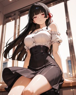 绯月斩夜 红刃斩尽过往 晨光迎接新章 鸣潮千咲 ai绘画二创