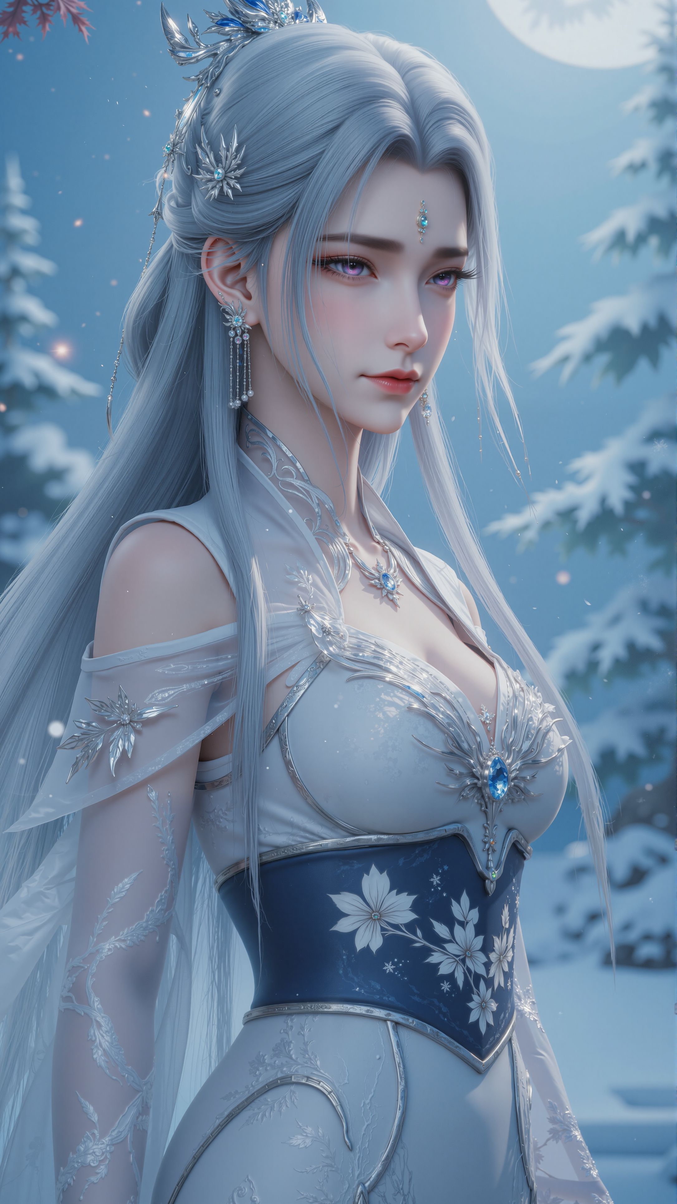 诛仙3 白发版 陆雪琪新版建模壁纸。国漫女神 点击图片下载高清原图