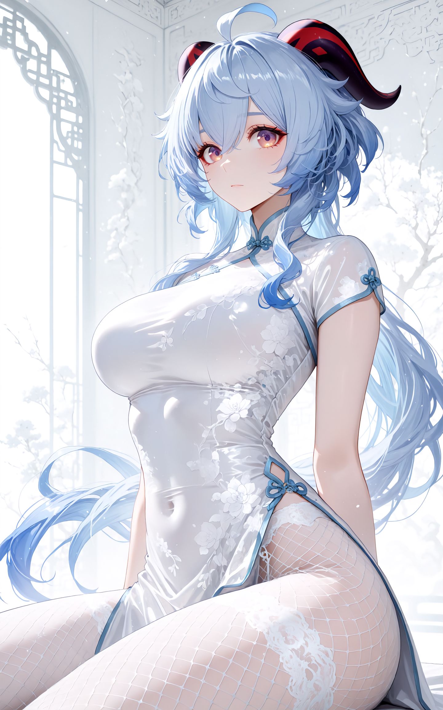 甘雨 旗袍 渔网袜 壁纸 二次元少女 原神