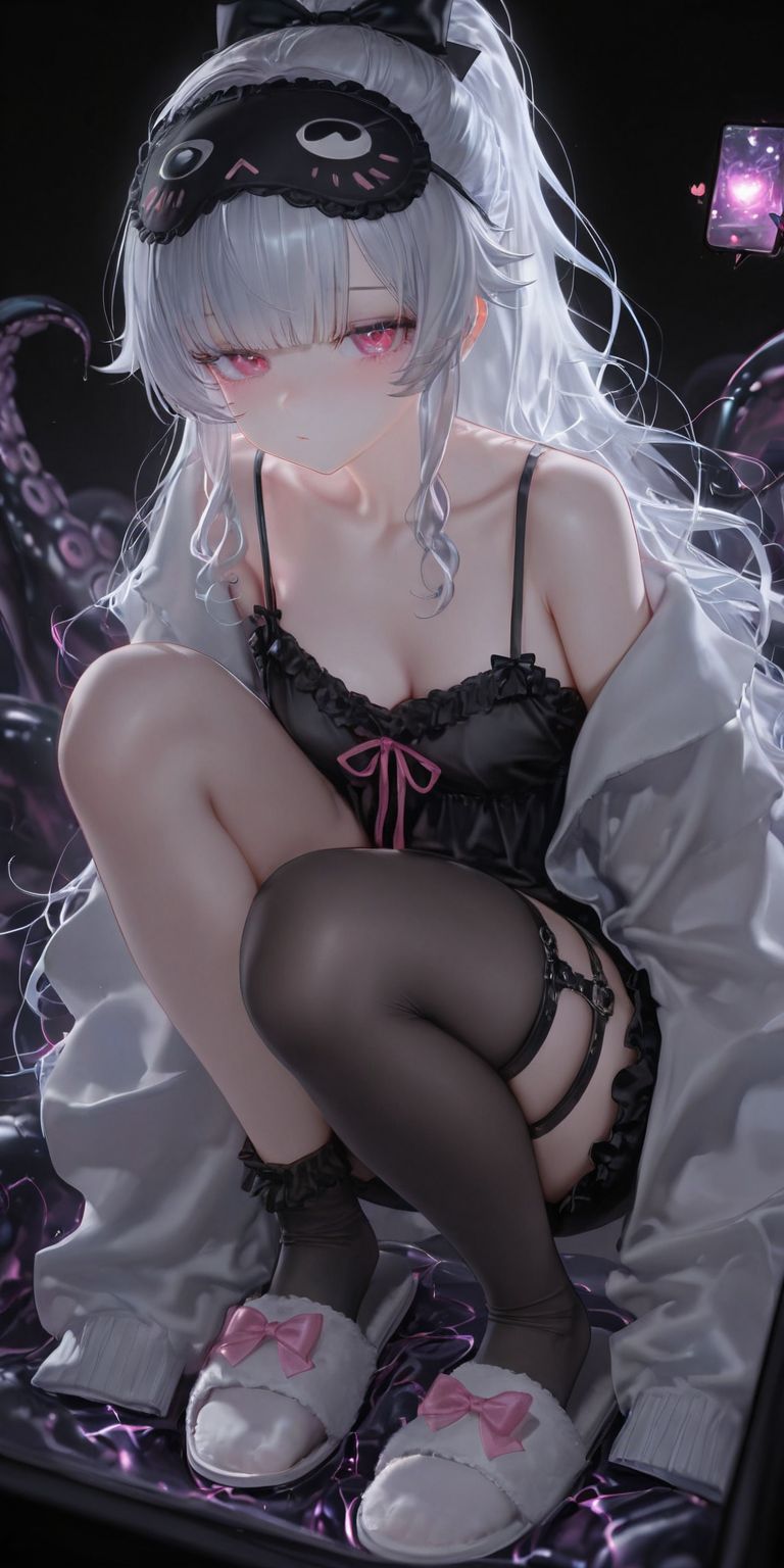 这眼罩哈哈哈 壁纸 二次元少女壁纸图片 ai绘画