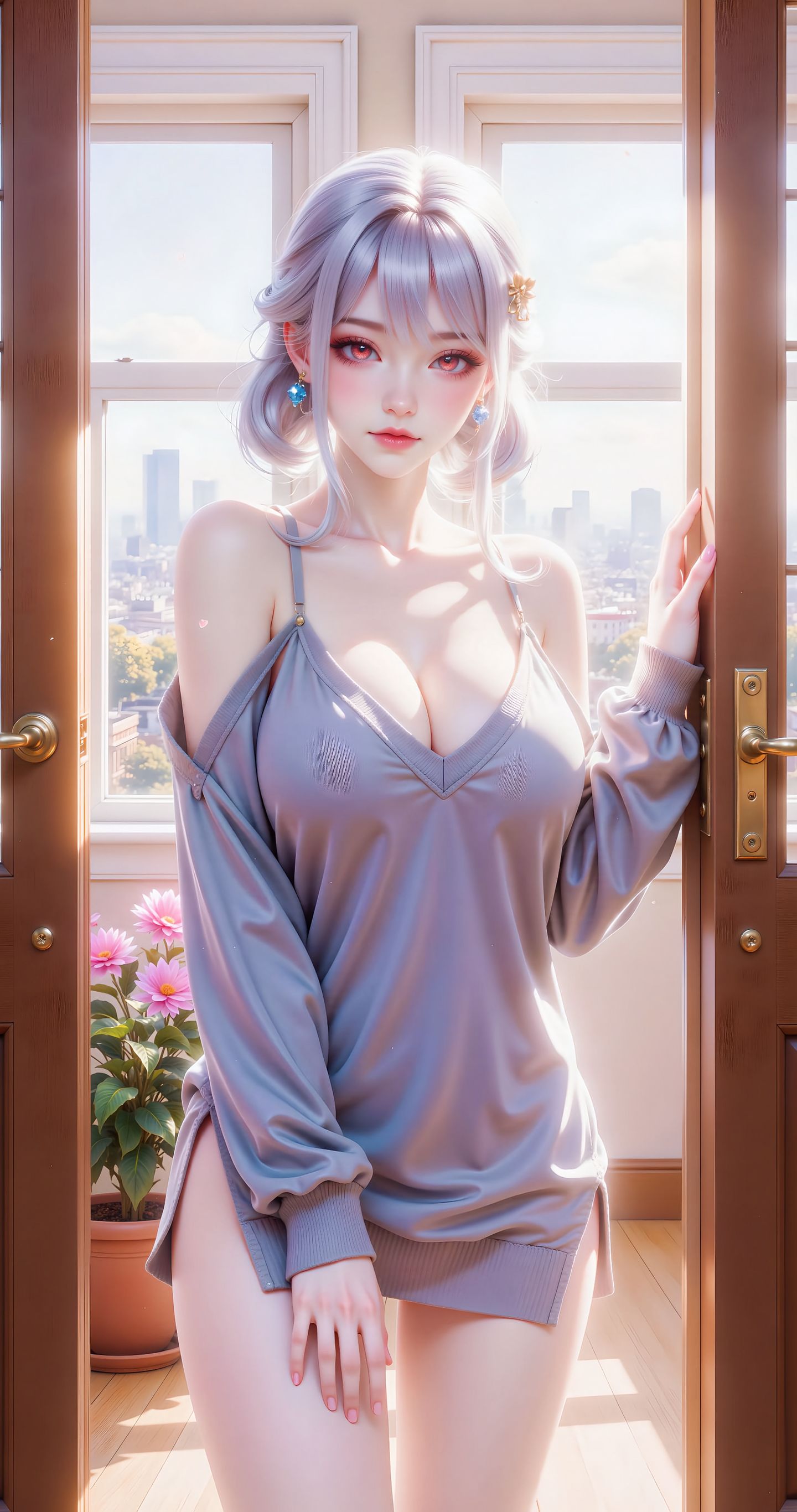 超清手机壁纸 居家大长腿美女 这你受得了？