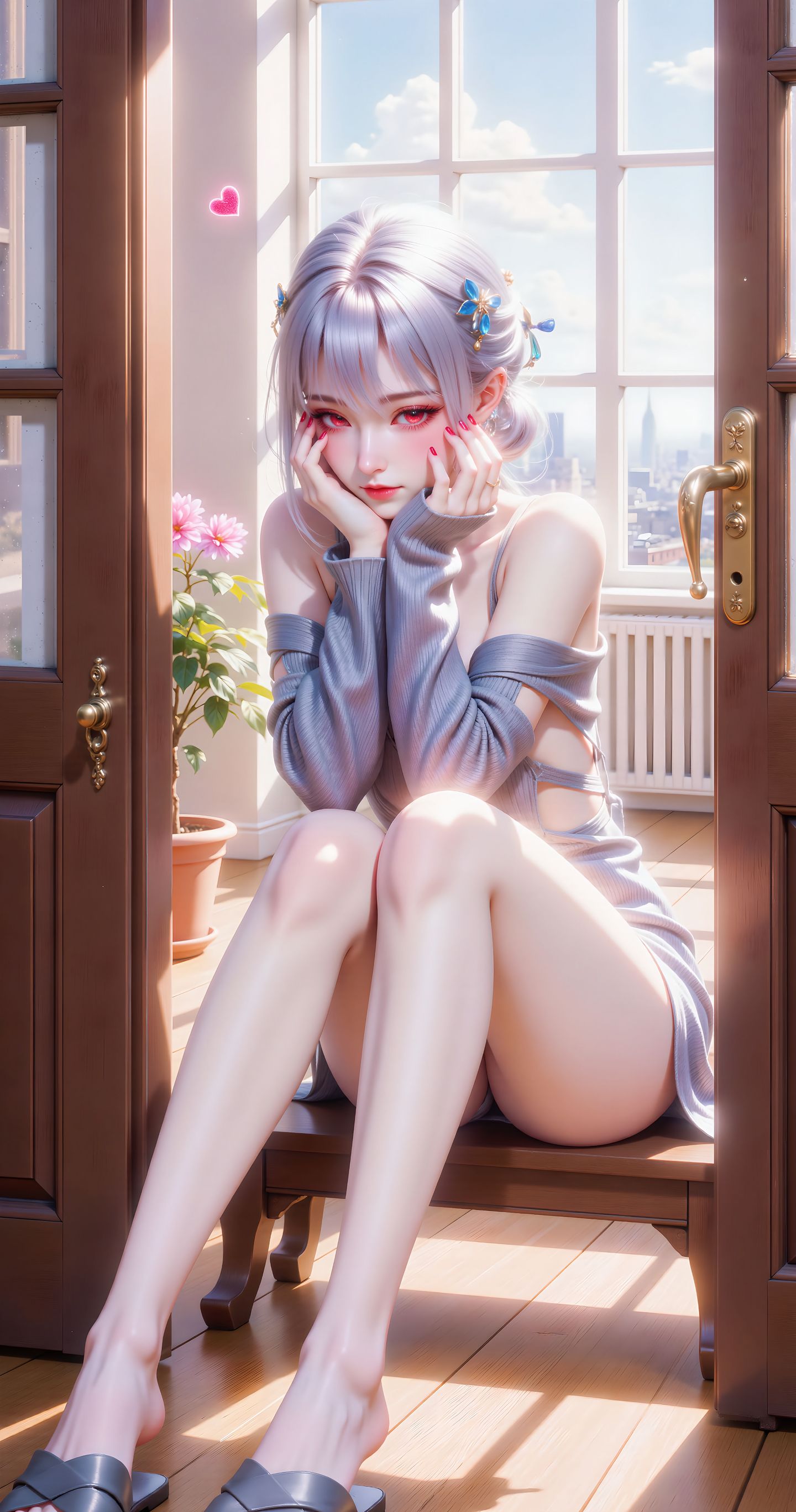 超清手机壁纸 居家大长腿美女 这你受得了？