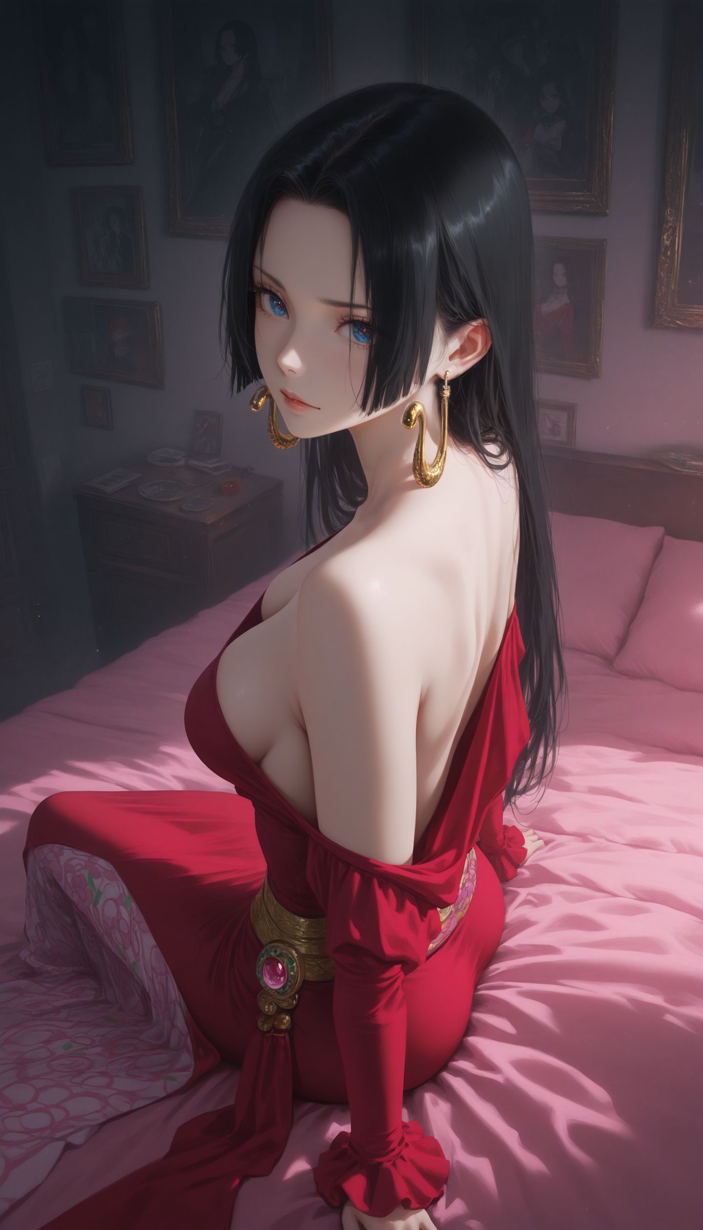 海贼王 女帝汉库克 美背杀 ai绘画壁纸图片