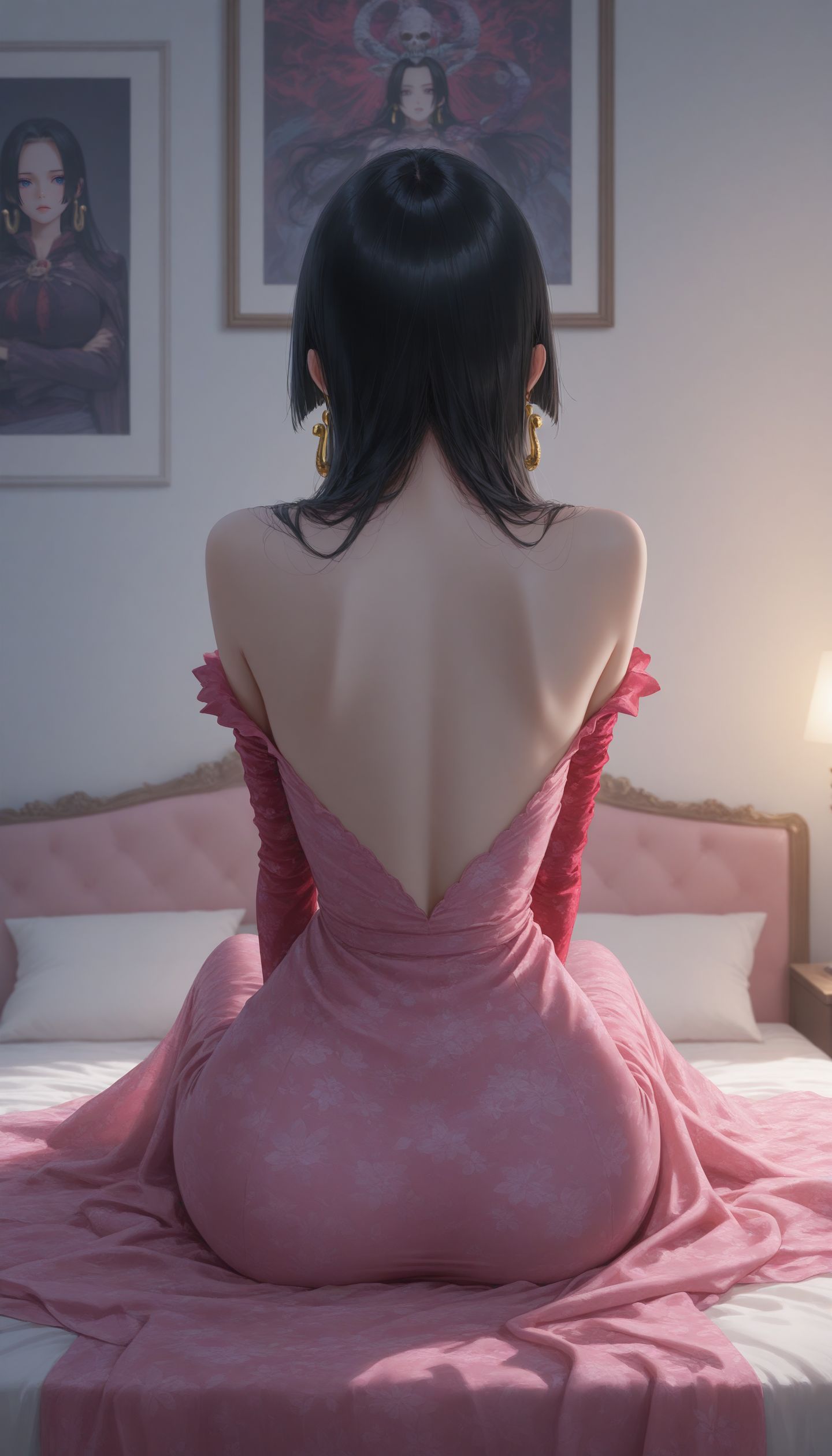 海贼王 女帝汉库克 美背杀 ai绘画壁纸图片