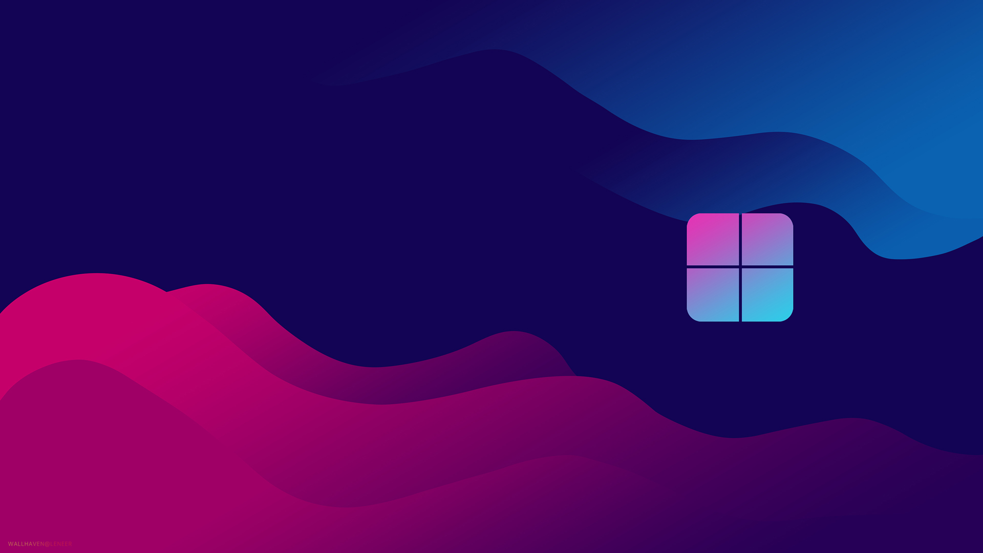Windows 12 深蓝色 背景 粉红色 高清 壁纸 电脑