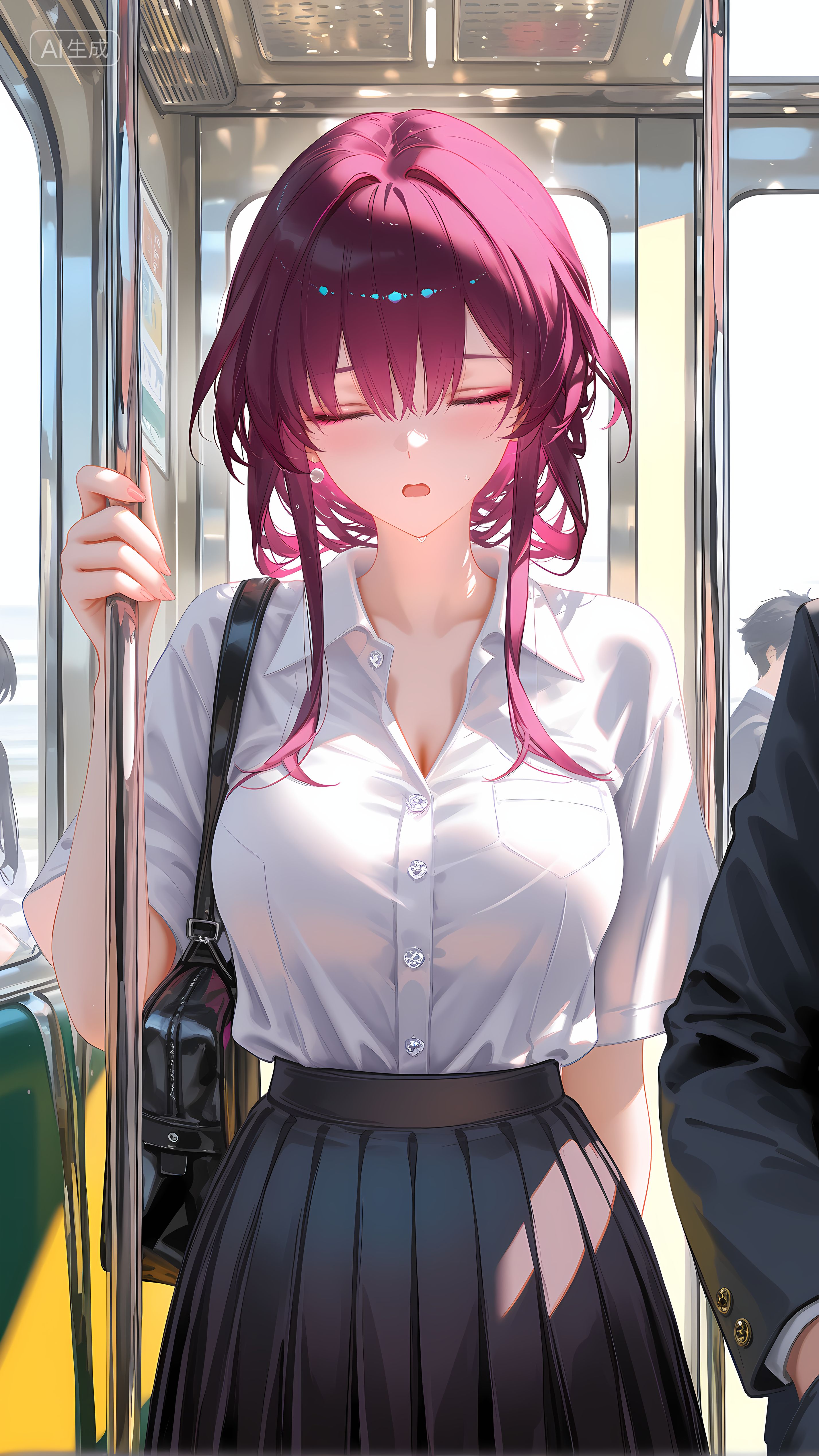 崩坏星穹铁道 角色卡夫卡 裙子百褶裙 公交地铁