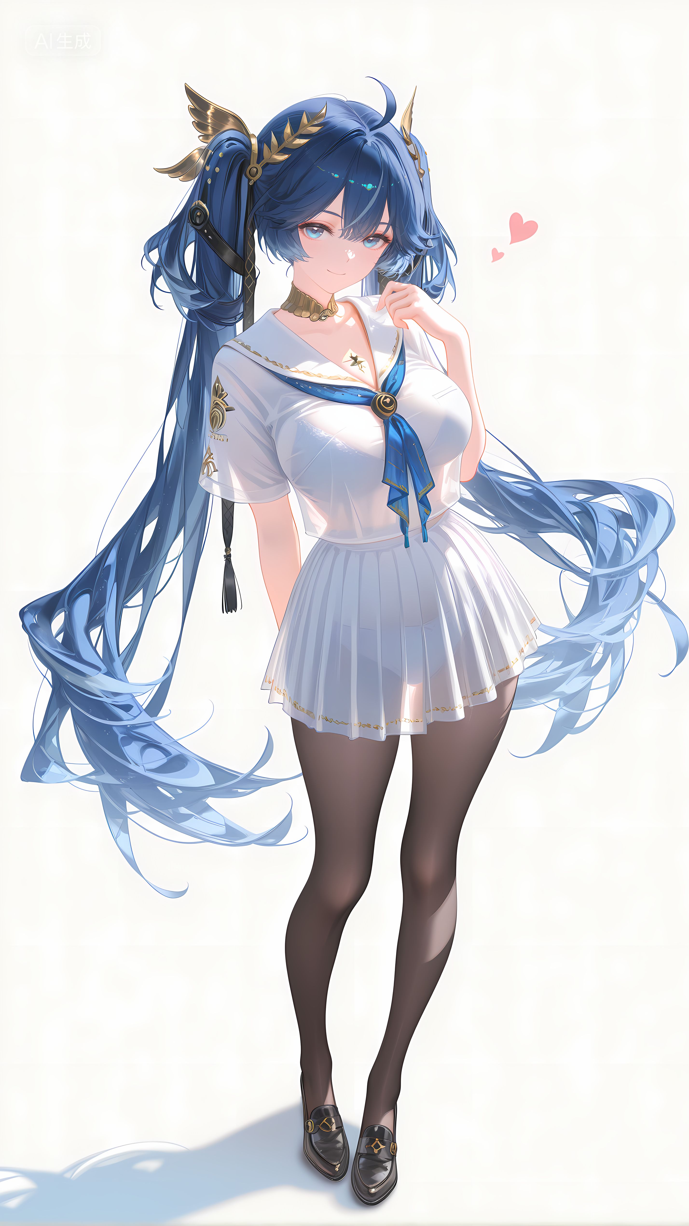 二次元手游鸣潮 角色尤诺 黑丝丝袜裤袜 大长腿