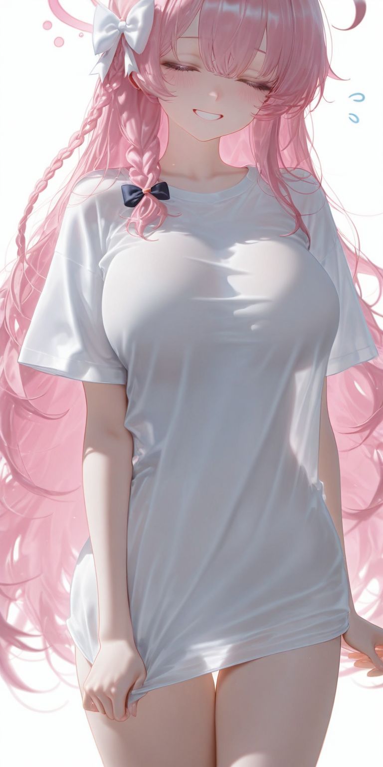 蔚蓝档案花子 ai绘画 T恤若隐若现