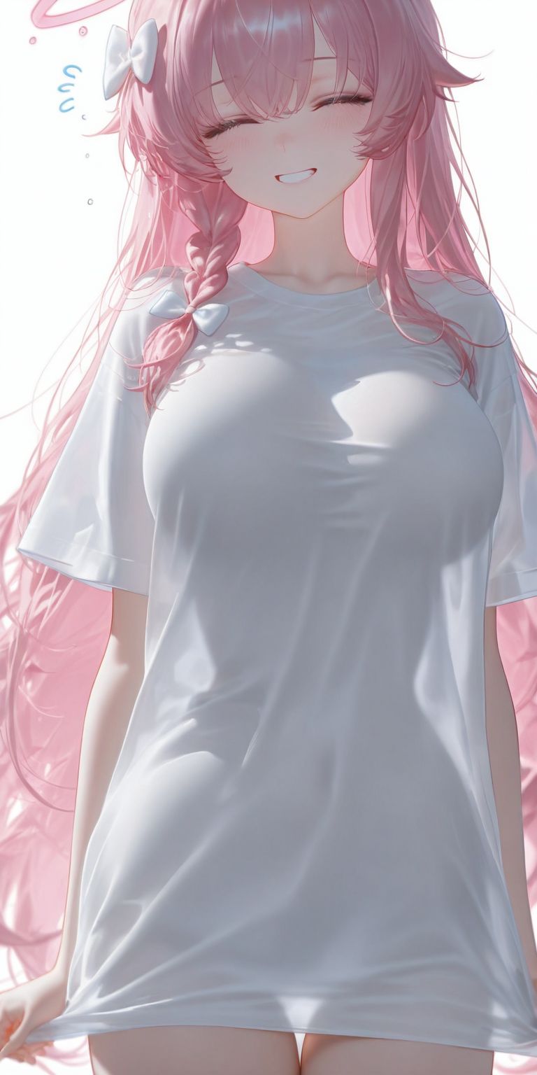 蔚蓝档案花子 ai绘画 T恤若隐若现