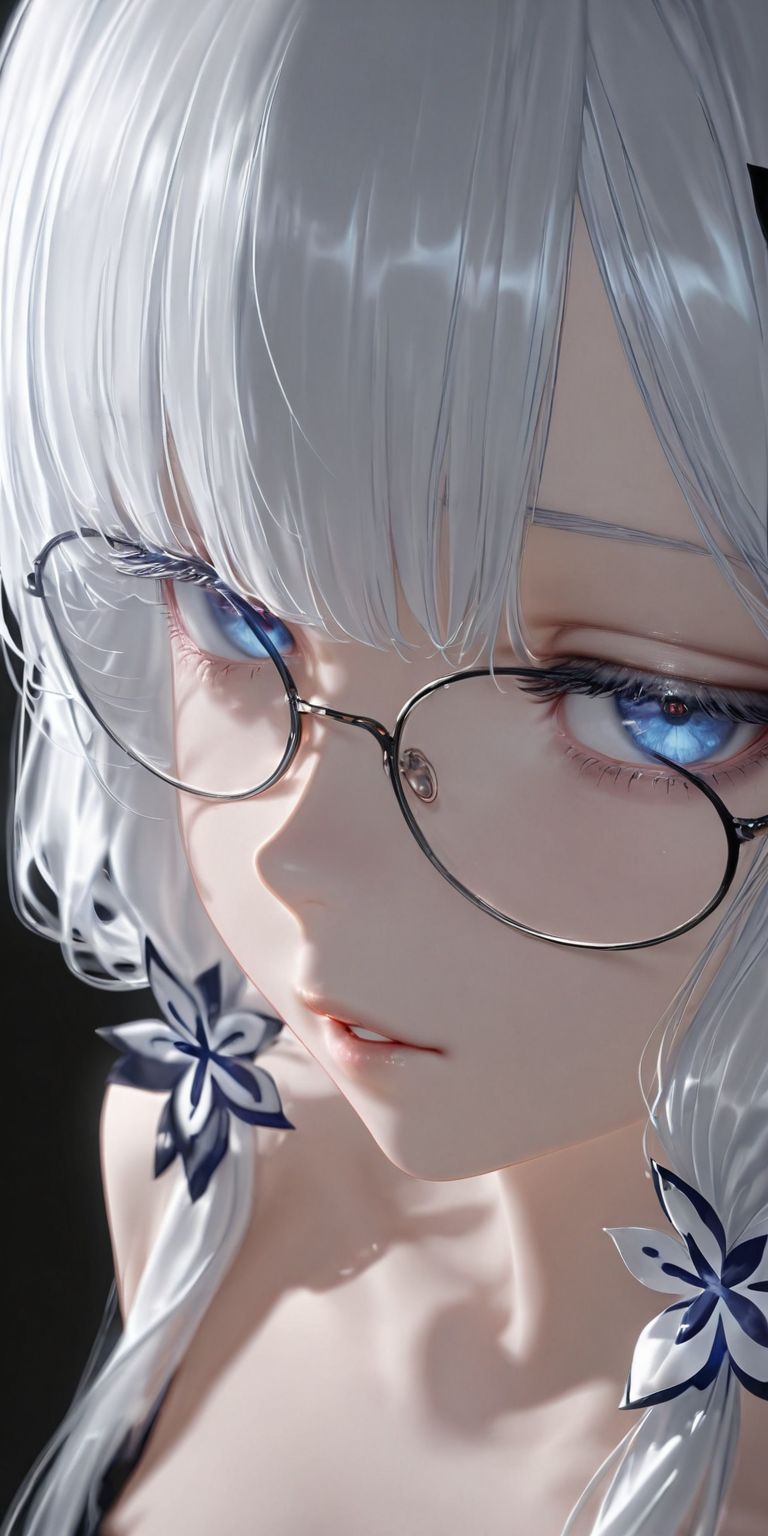 碧蓝航线光辉大头照 二次元ai绘画壁纸 戴眼镜 美瞳