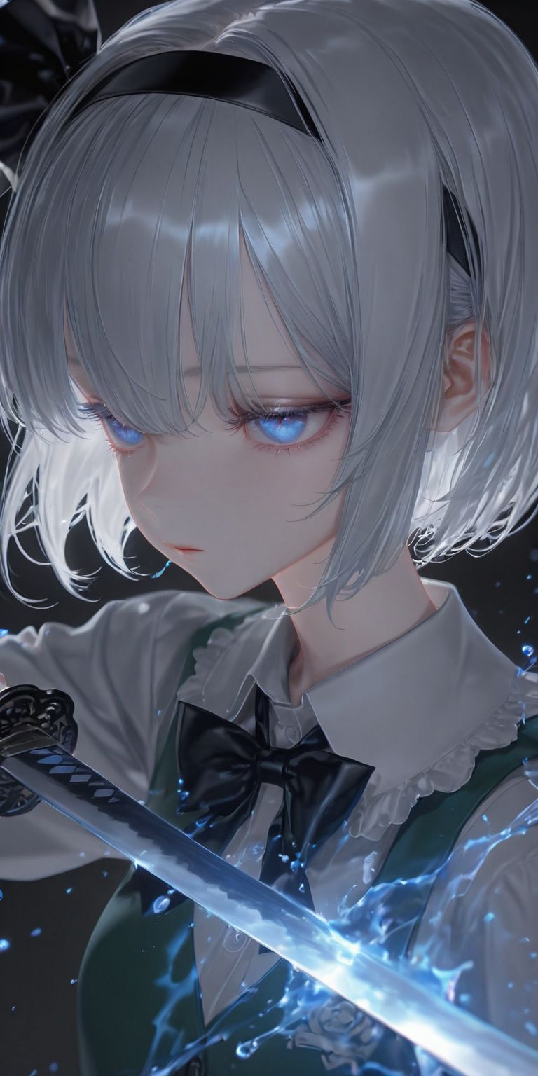 持刀二次元少女壁纸 ai绘画