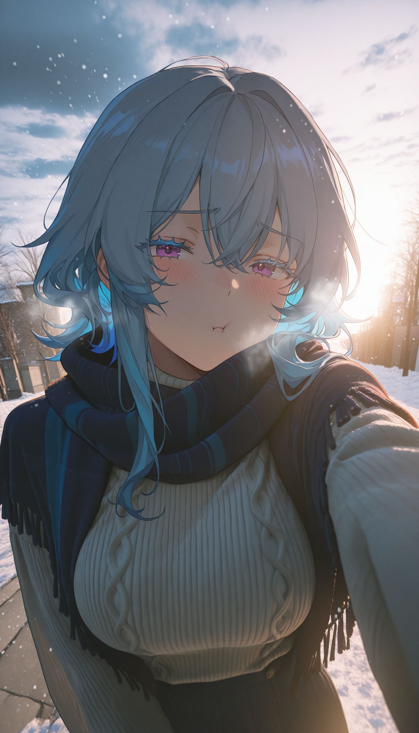 漂泊者，天冷记得加衣。逆光自拍 鸣潮 椿 菲比 ai绘图