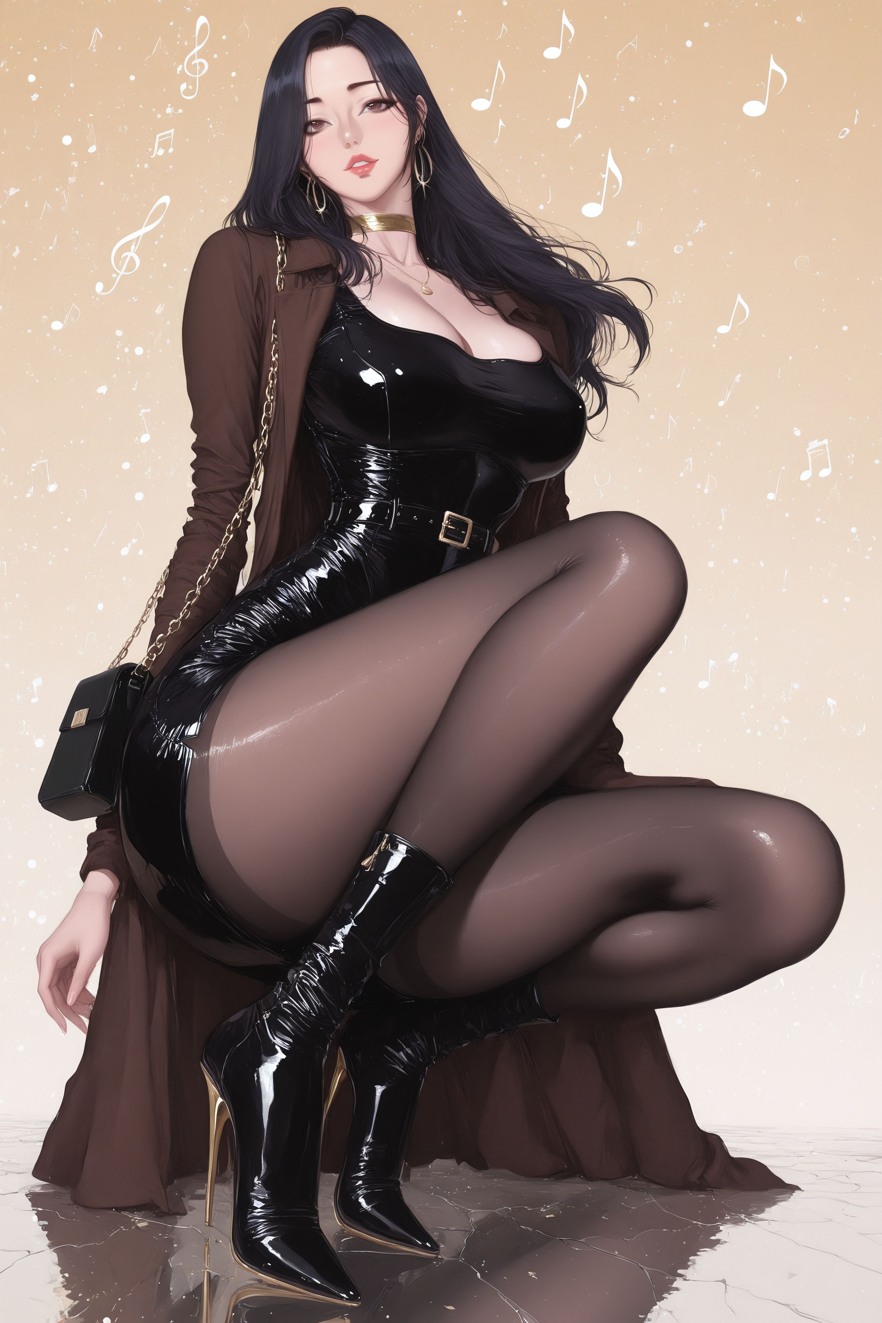 春花—健身教练 二次元韩漫 动漫穿搭 皮靴黑丝