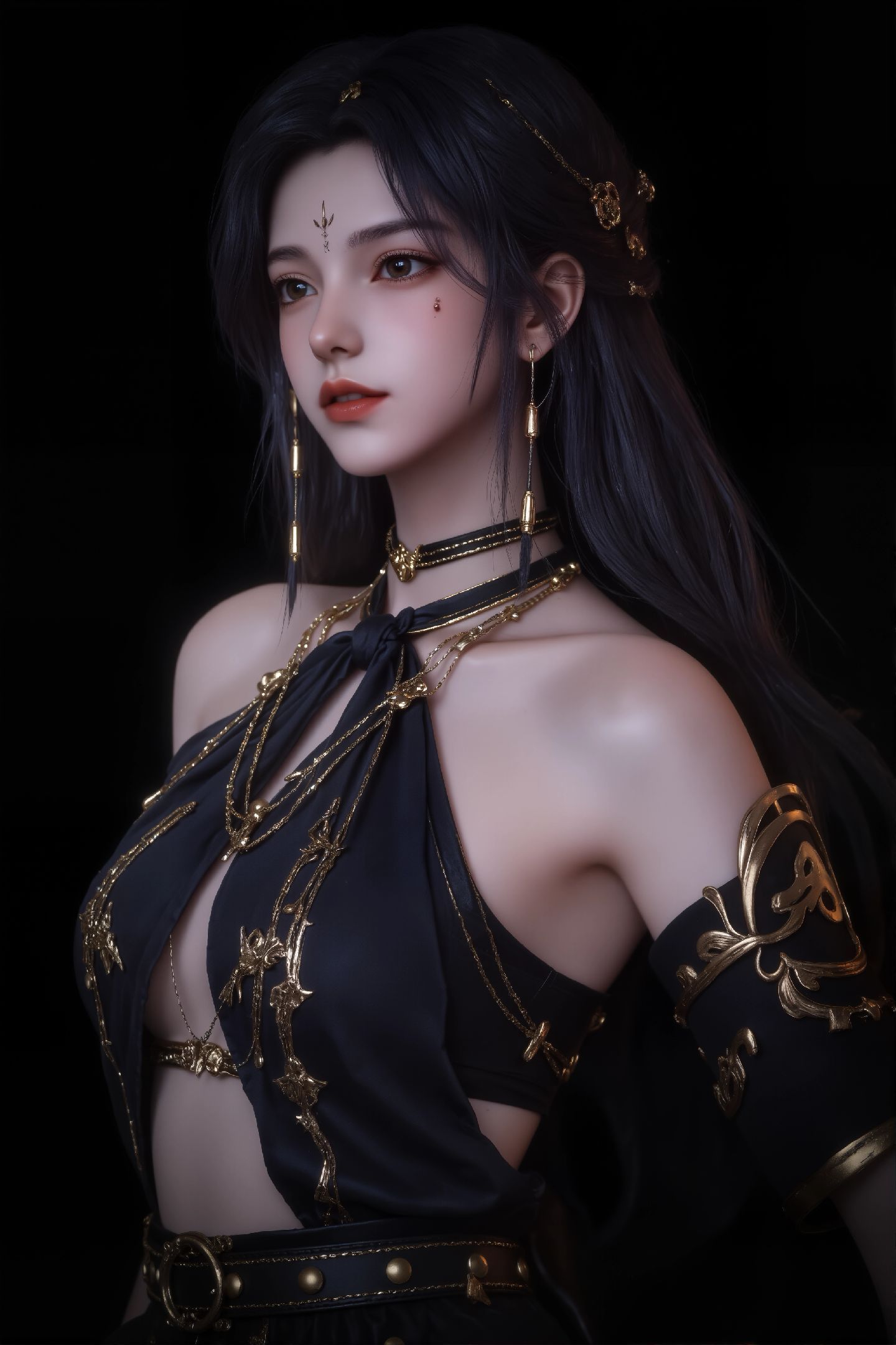 神印王座 冷筱 黑底黑色主题 国漫美女 动漫壁纸