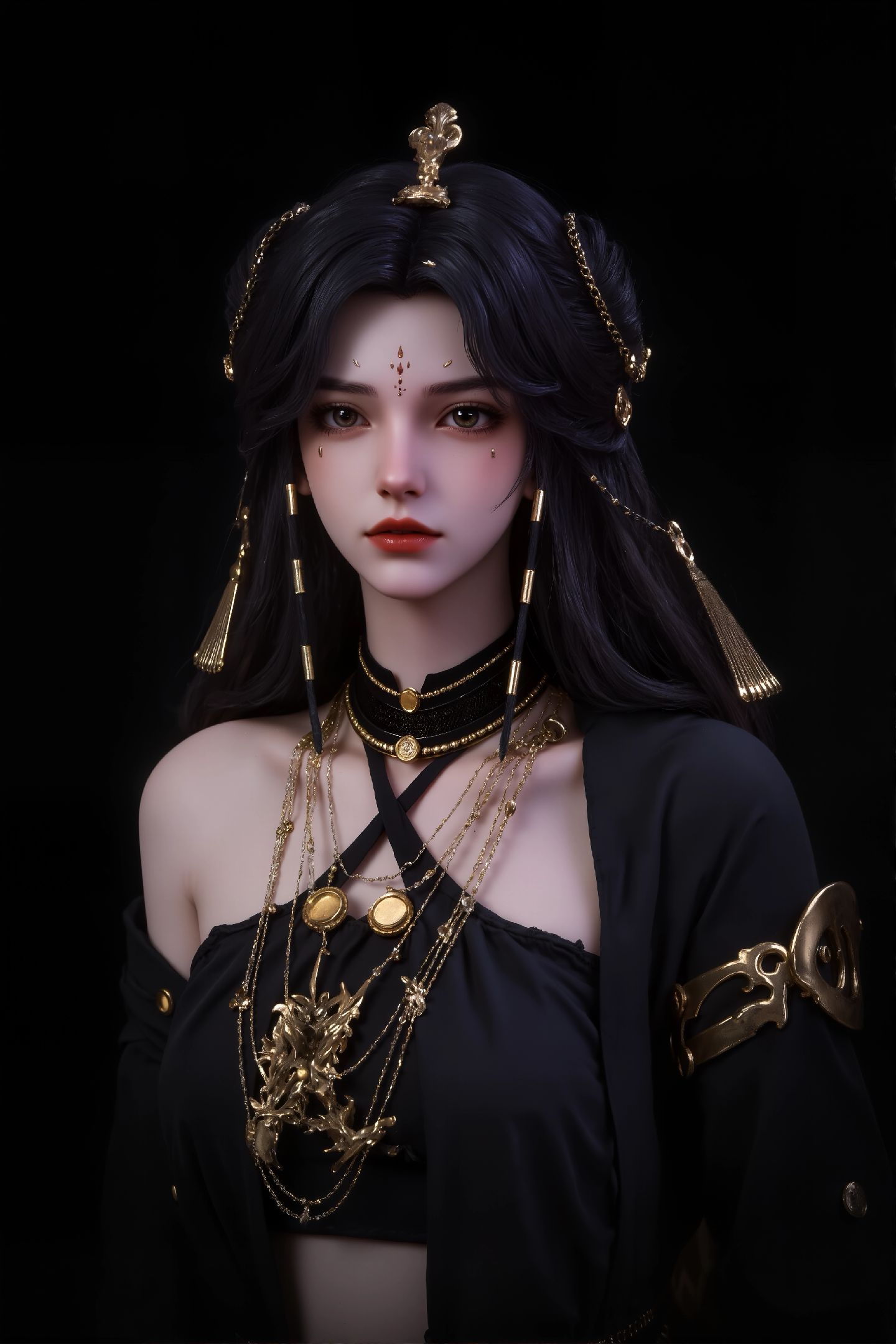 神印王座 冷筱 黑底黑色主题 国漫美女 动漫壁纸