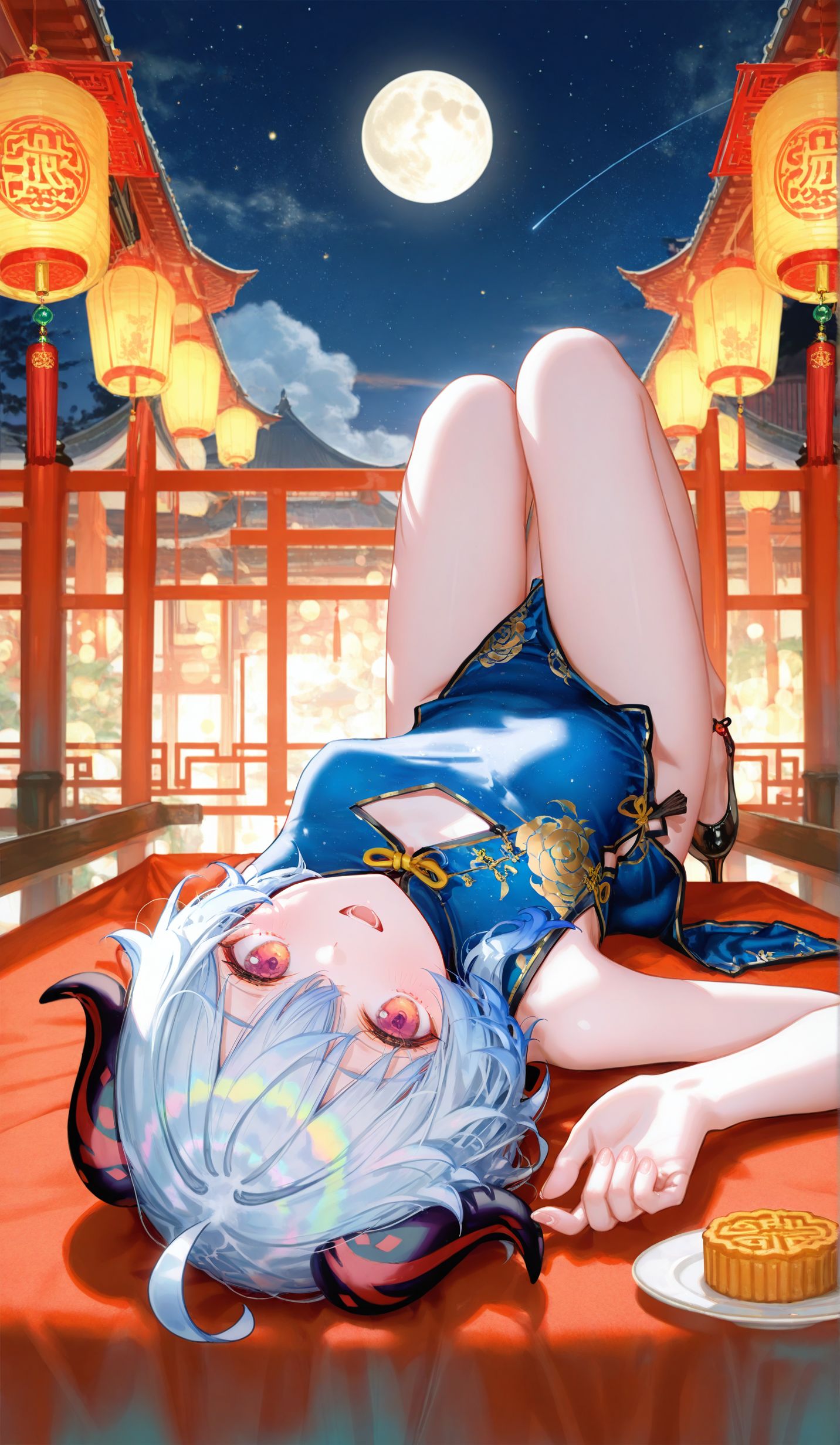 甘雨 中秋节主题 二次元游戏少女 原神旗袍