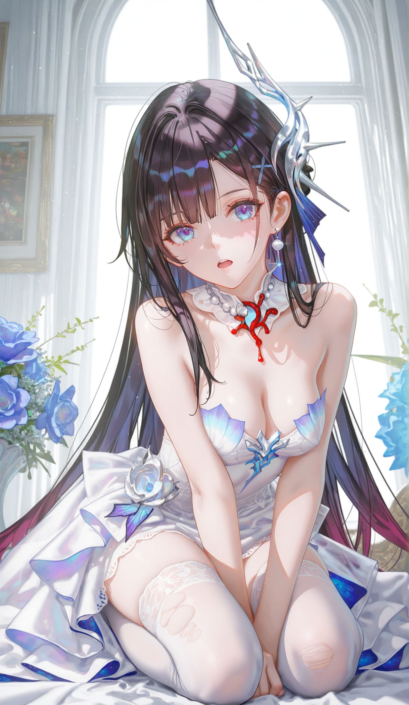 海瑟音 崩坏星穹铁道 吊带白丝中筒袜手机锁屏二次元手机壁纸