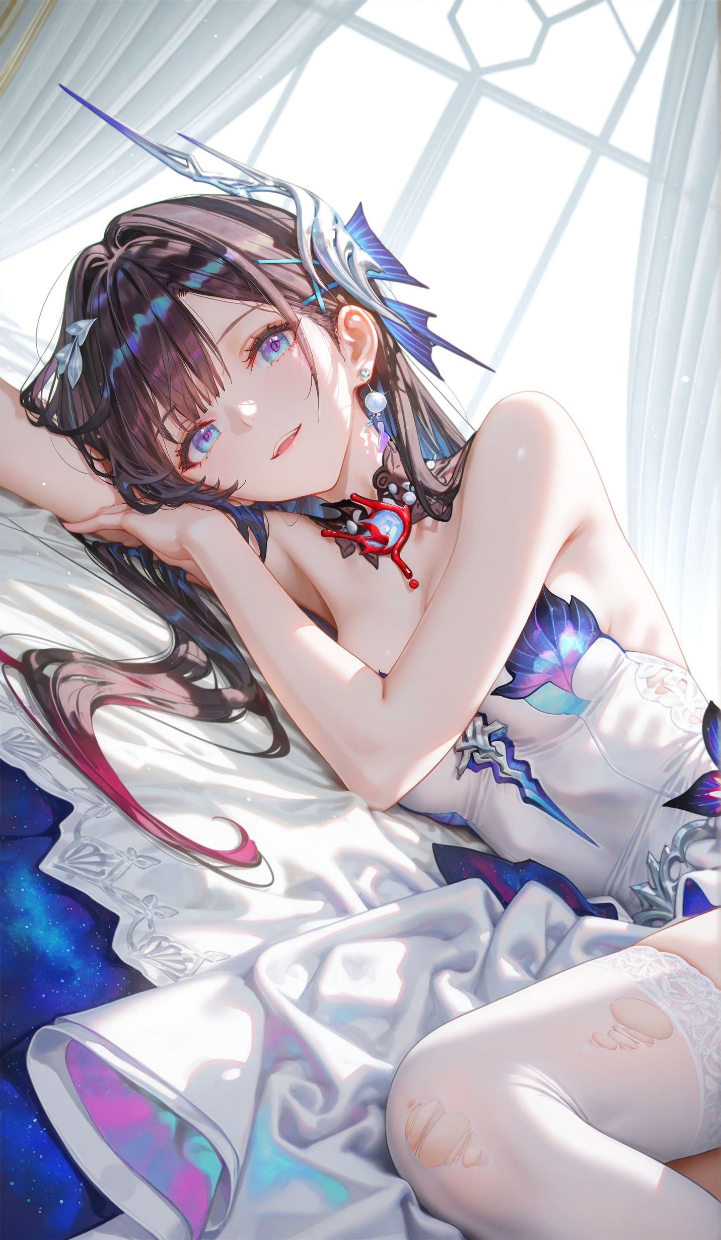 海瑟音 崩坏星穹铁道 吊带白丝中筒袜手机锁屏二次元手机壁纸