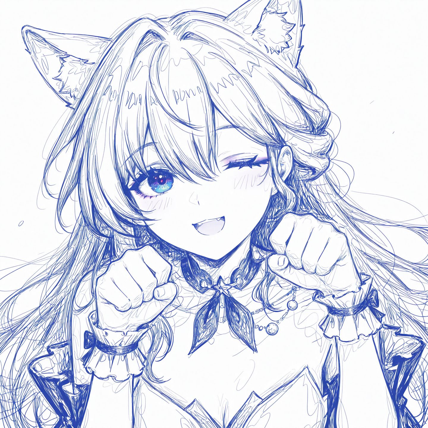 星穹铁道头像 花火 知更鸟 银狼 线稿