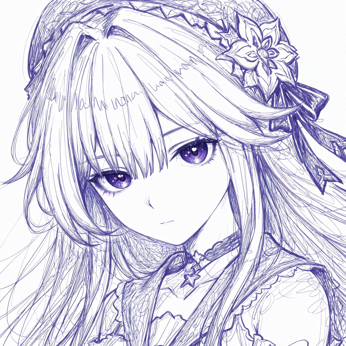 星穹铁道头像 花火 知更鸟 银狼 线稿