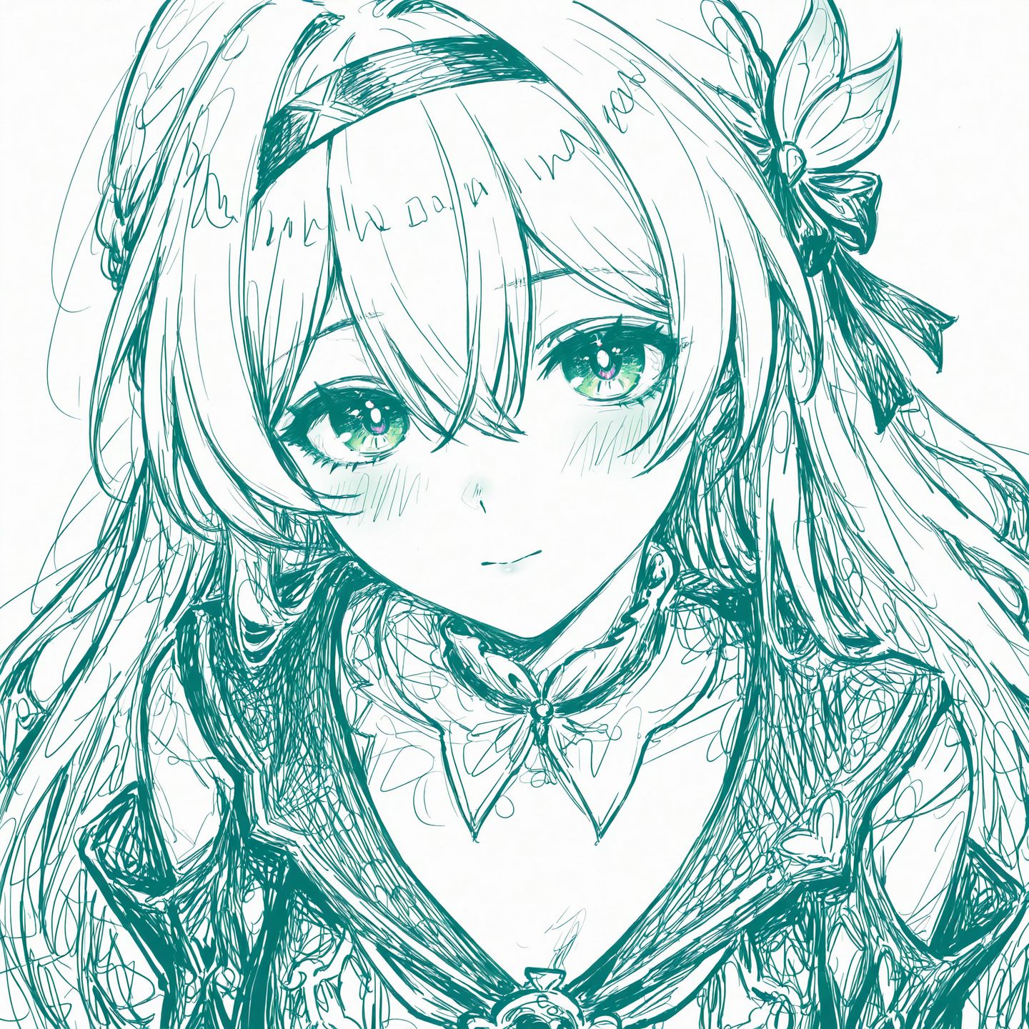 高清头像线条质感 线稿 星穹铁道 流萤 黄泉 七月七