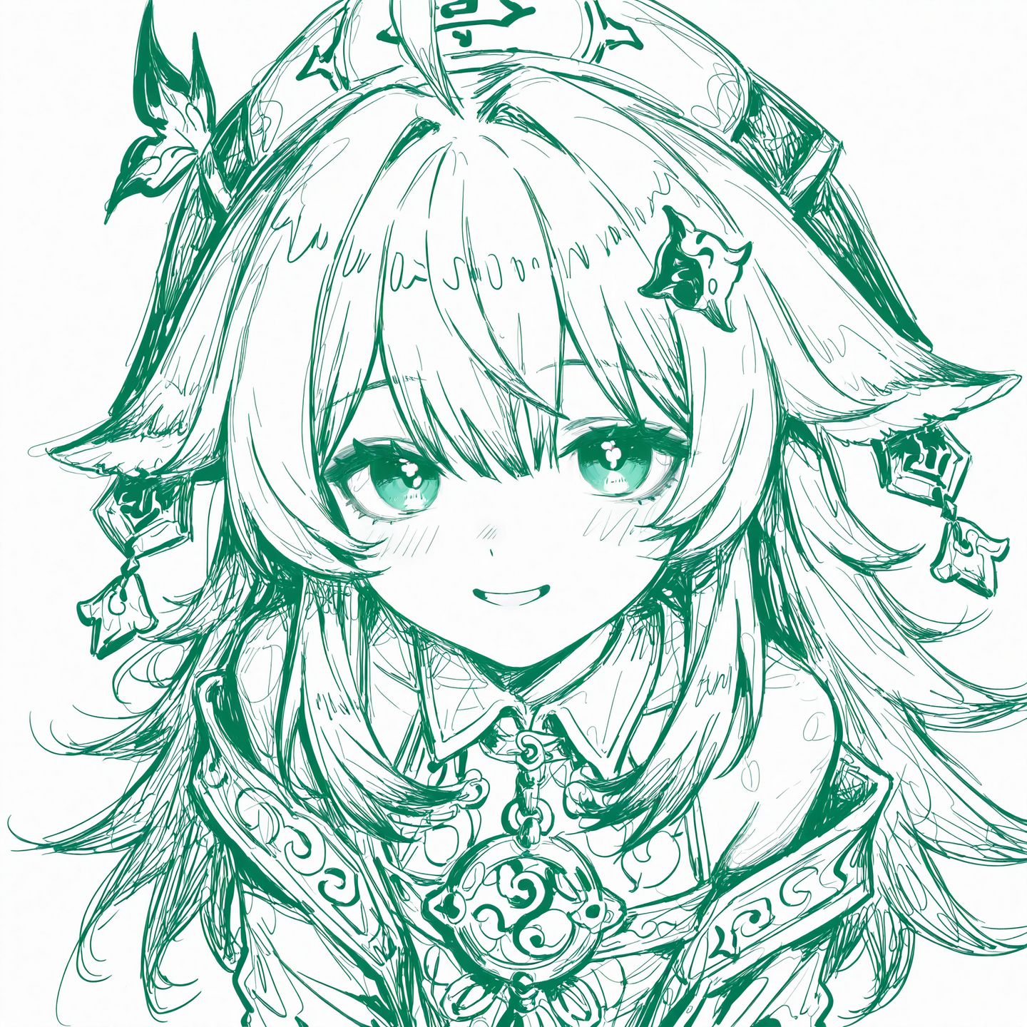 高清头像线条质感 线稿 星穹铁道 流萤 黄泉 七月七