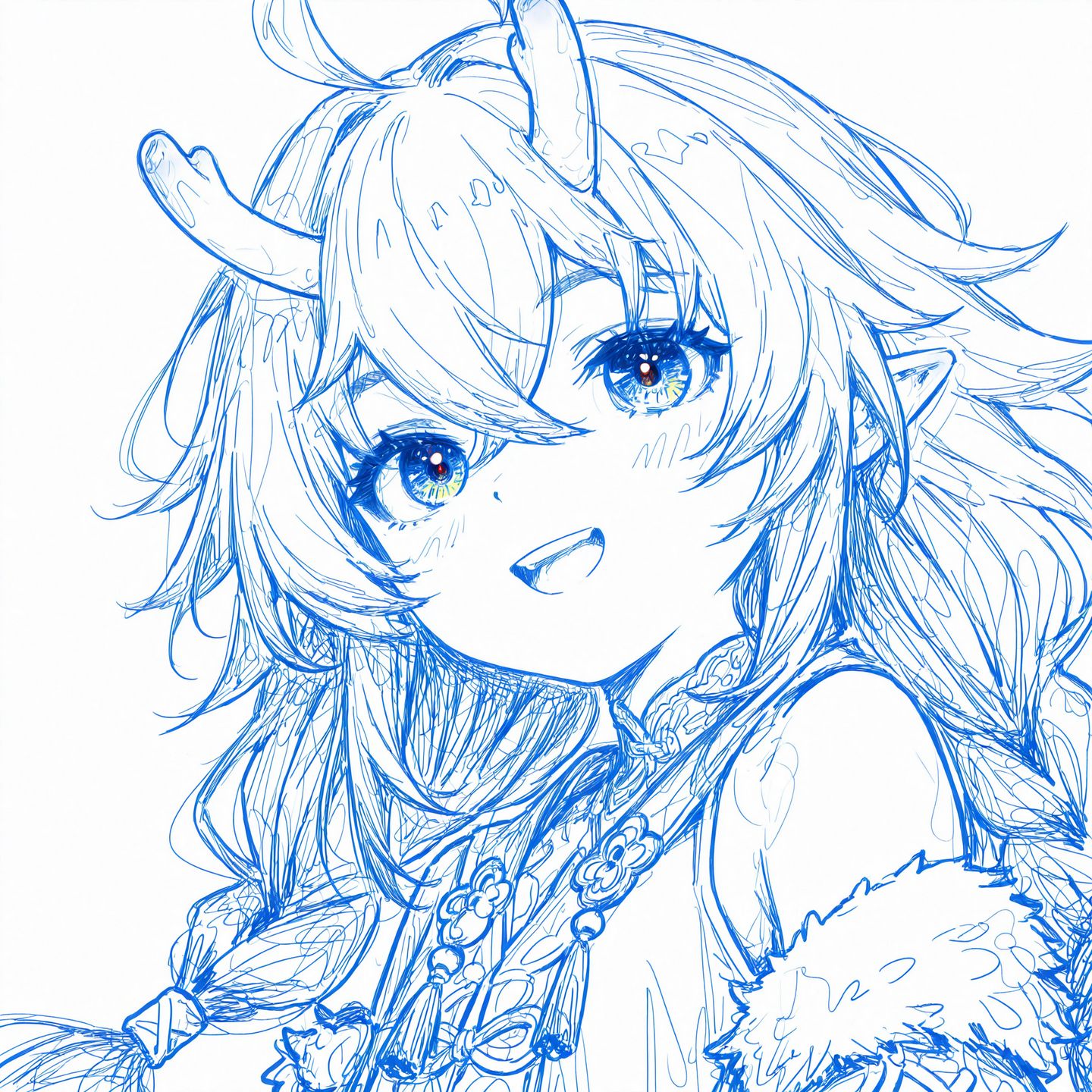 高清头像线条质感 线稿 星穹铁道 流萤 黄泉 七月七