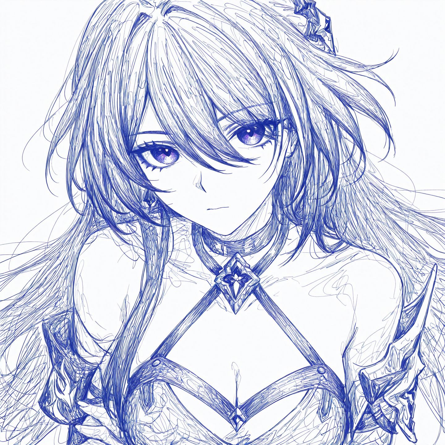 高清头像线条质感 线稿 星穹铁道 流萤 黄泉 七月七