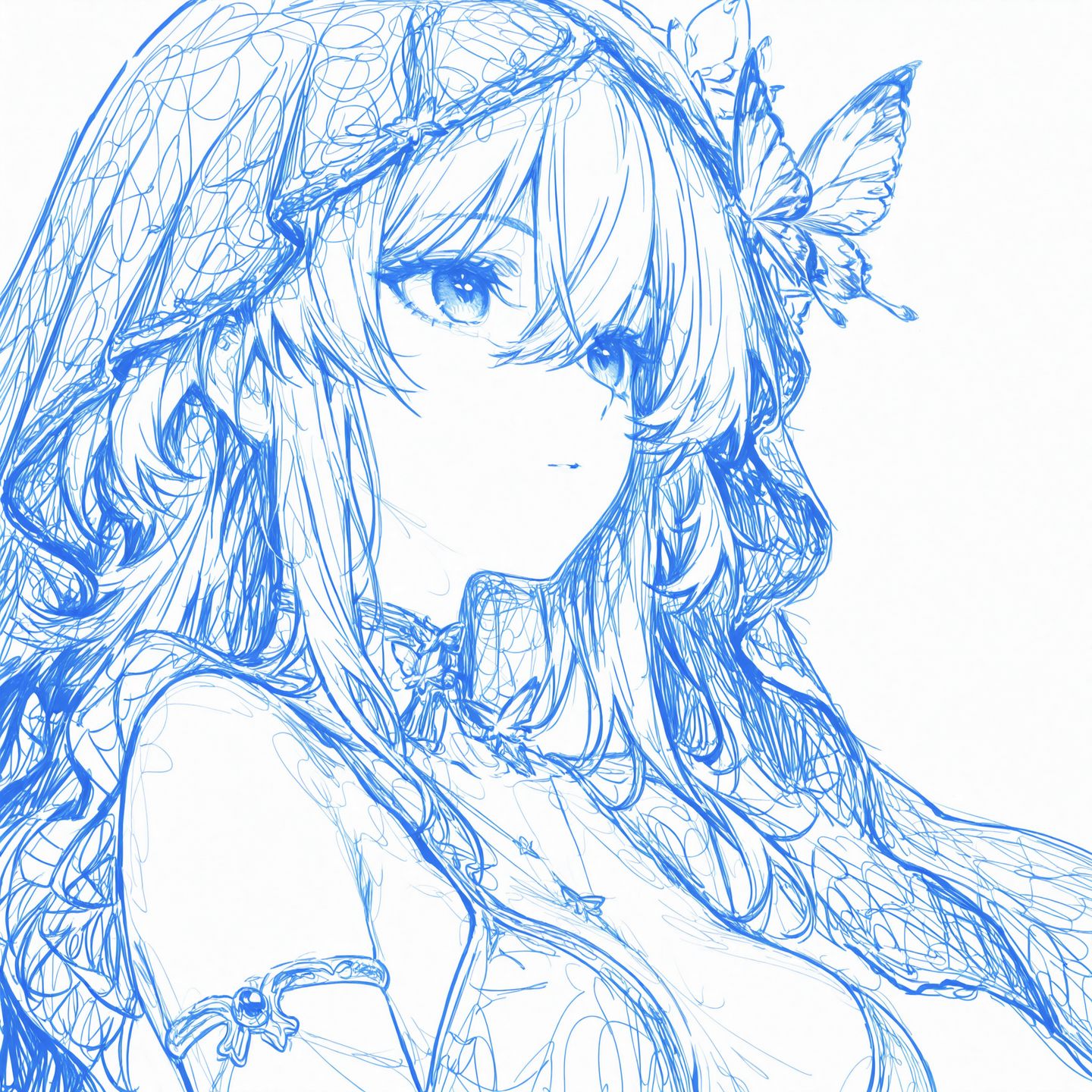 头像线稿 鸣潮 尤诺 守岸人 奥古斯塔