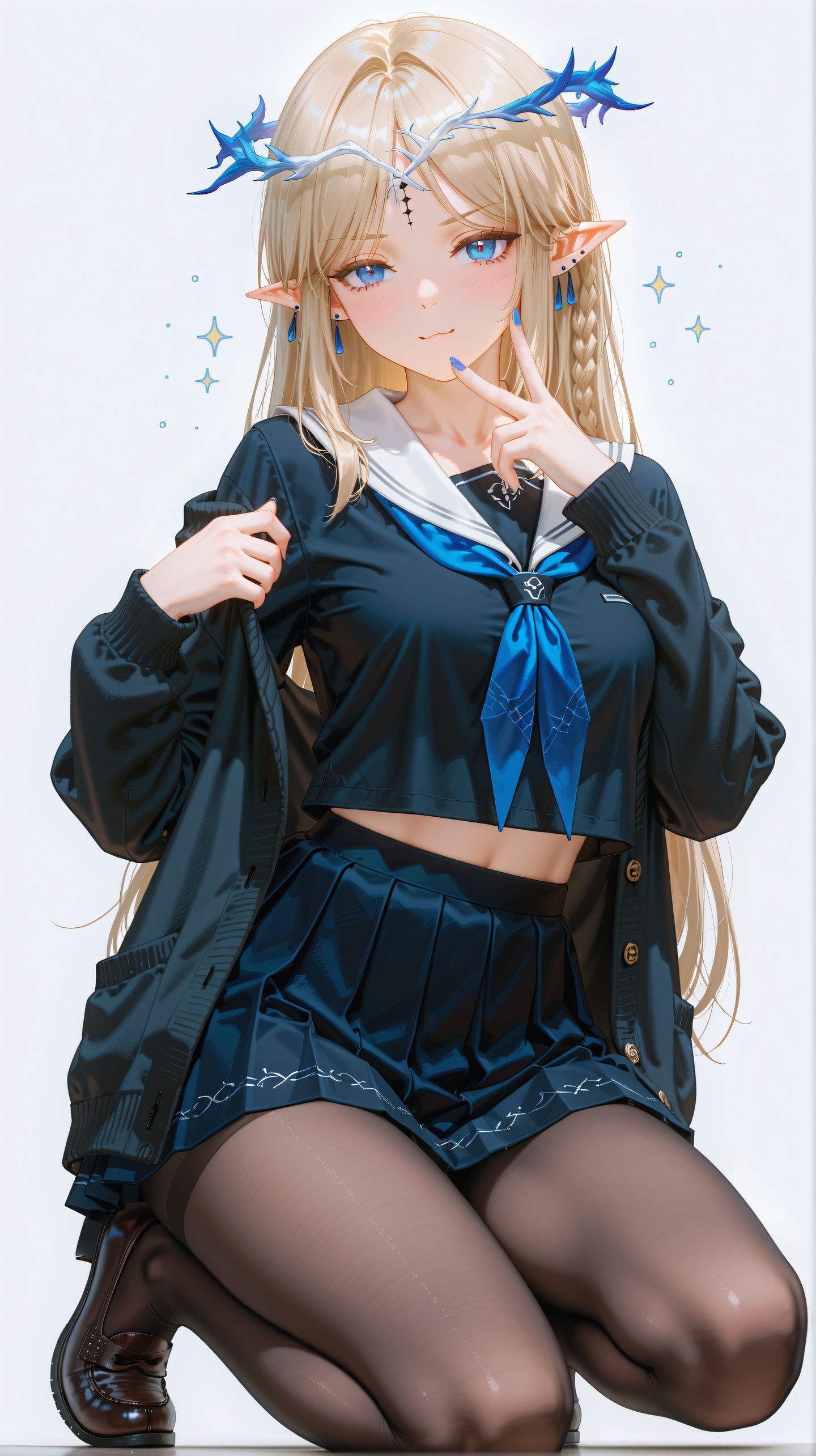 🐾Share 鸣潮壁纸 卡提希娅 Wallpaper 丝袜黑丝百褶裙