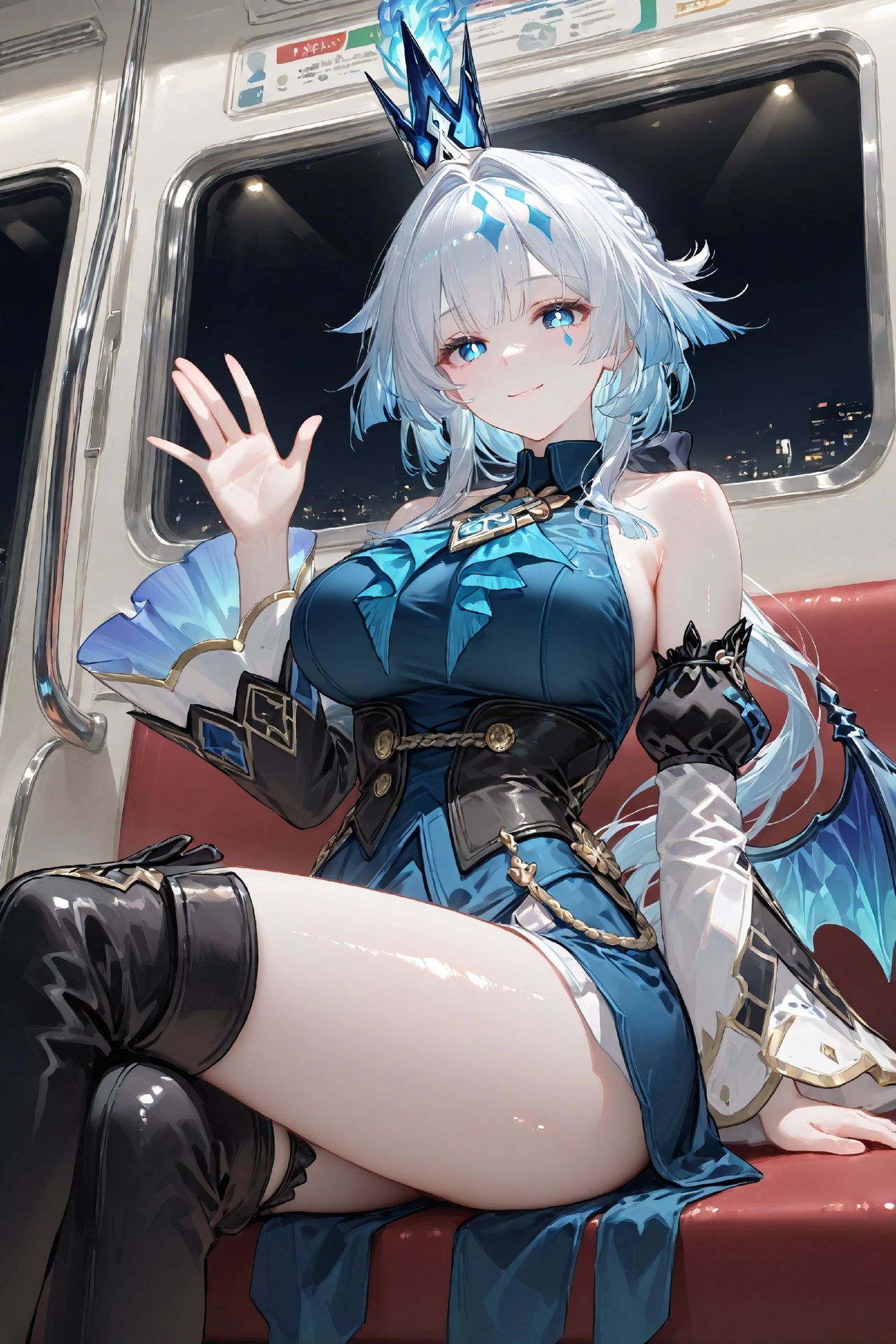 游戏手游二次元少女 崩坏星穹铁道刻律德菈 地铁高铁都市