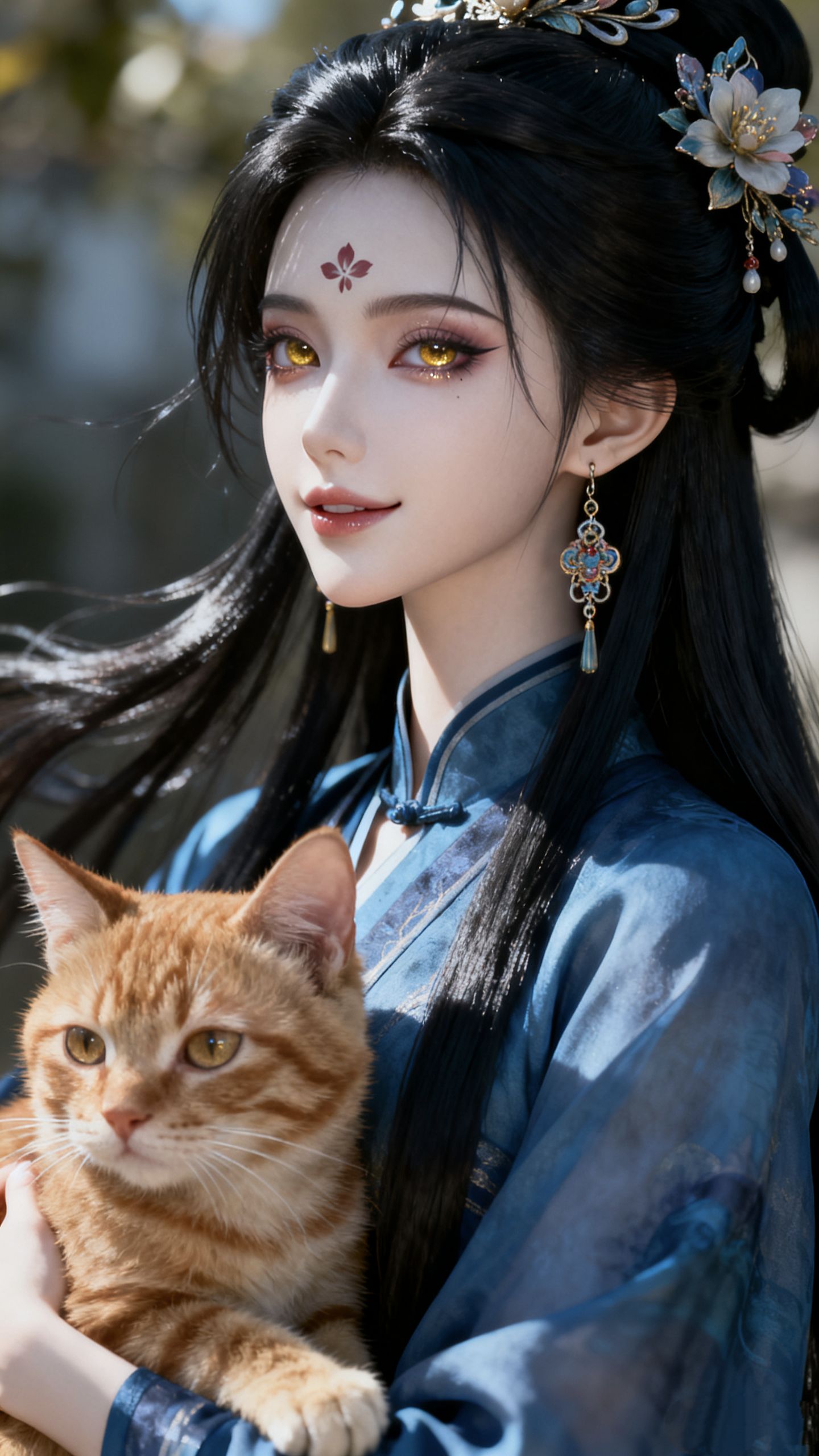 幽兰知我心。古风美女高清图片小姐姐AI创作图片