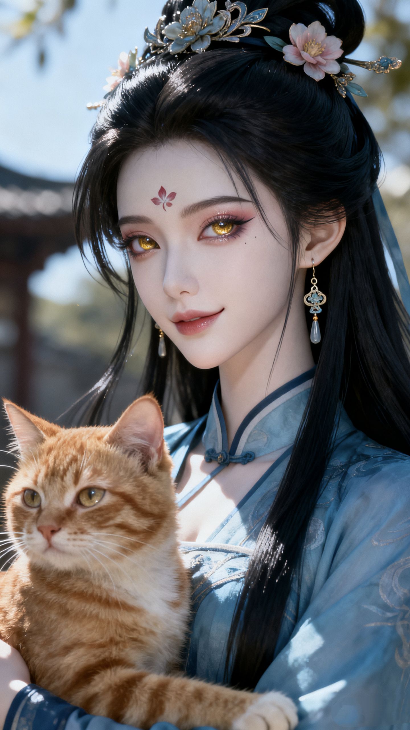 幽兰知我心。古风美女高清图片小姐姐AI创作图片