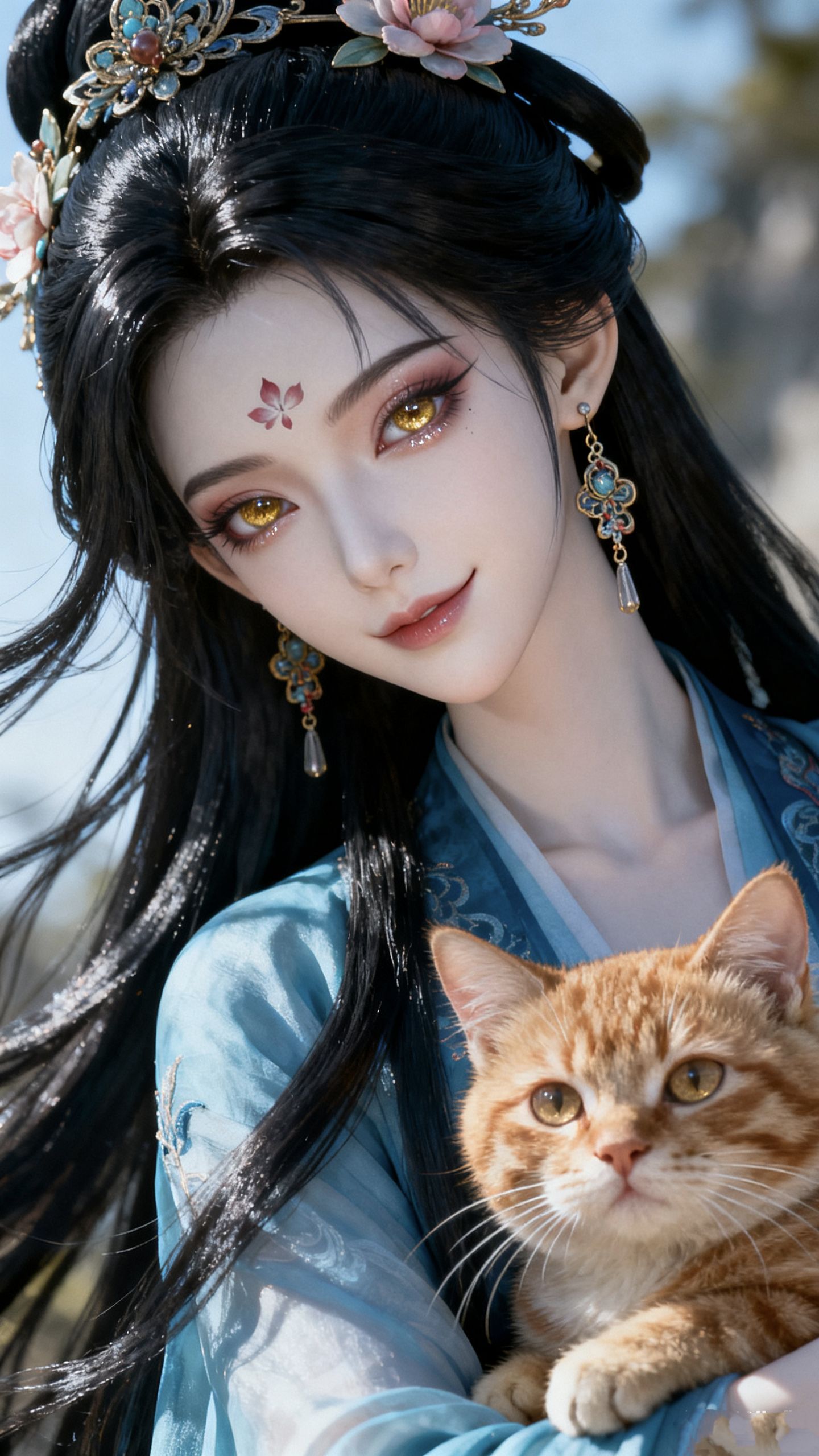 幽兰知我心。古风美女高清图片小姐姐AI创作图片