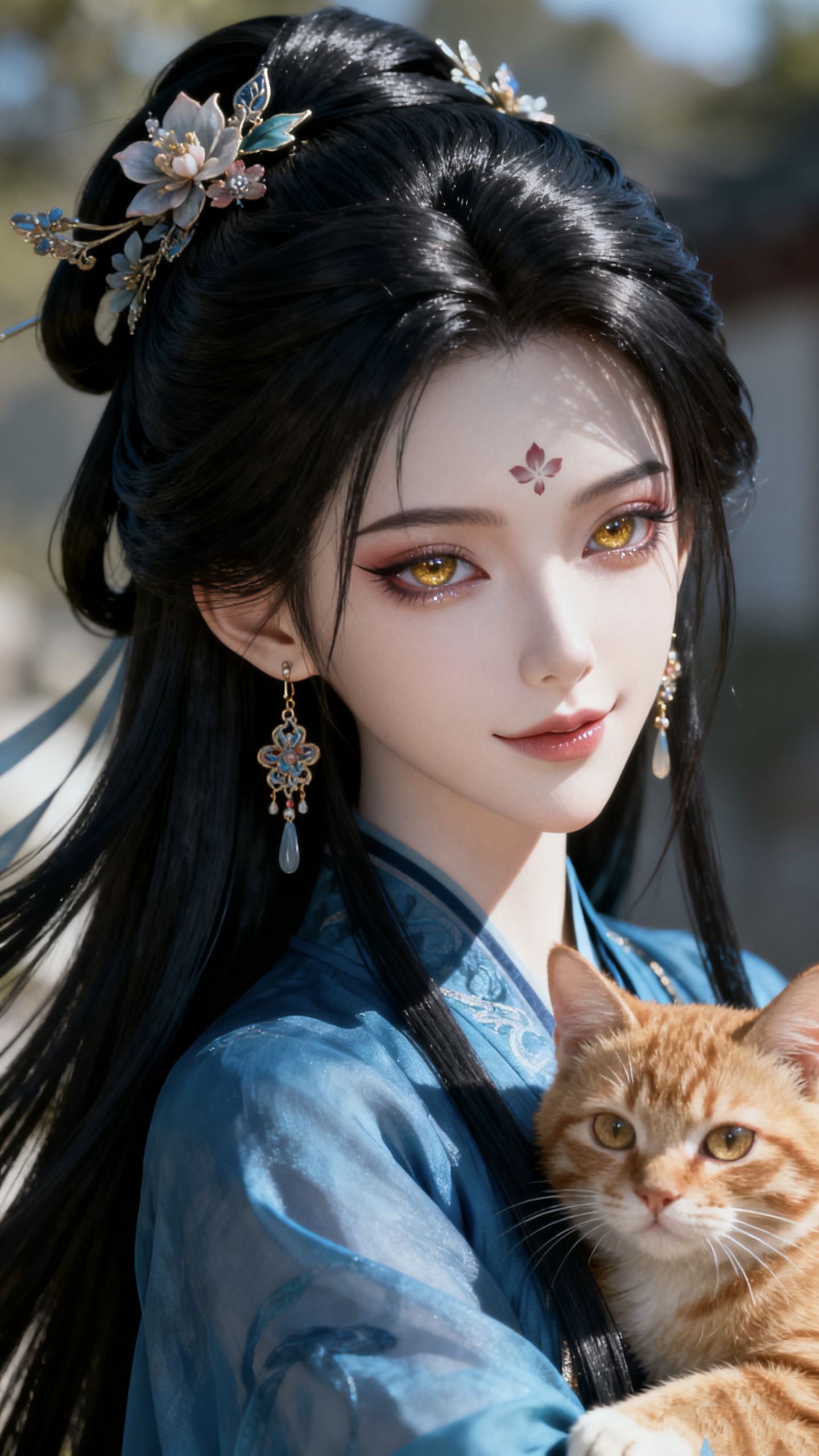 幽兰知我心。古风美女高清图片小姐姐AI创作图片