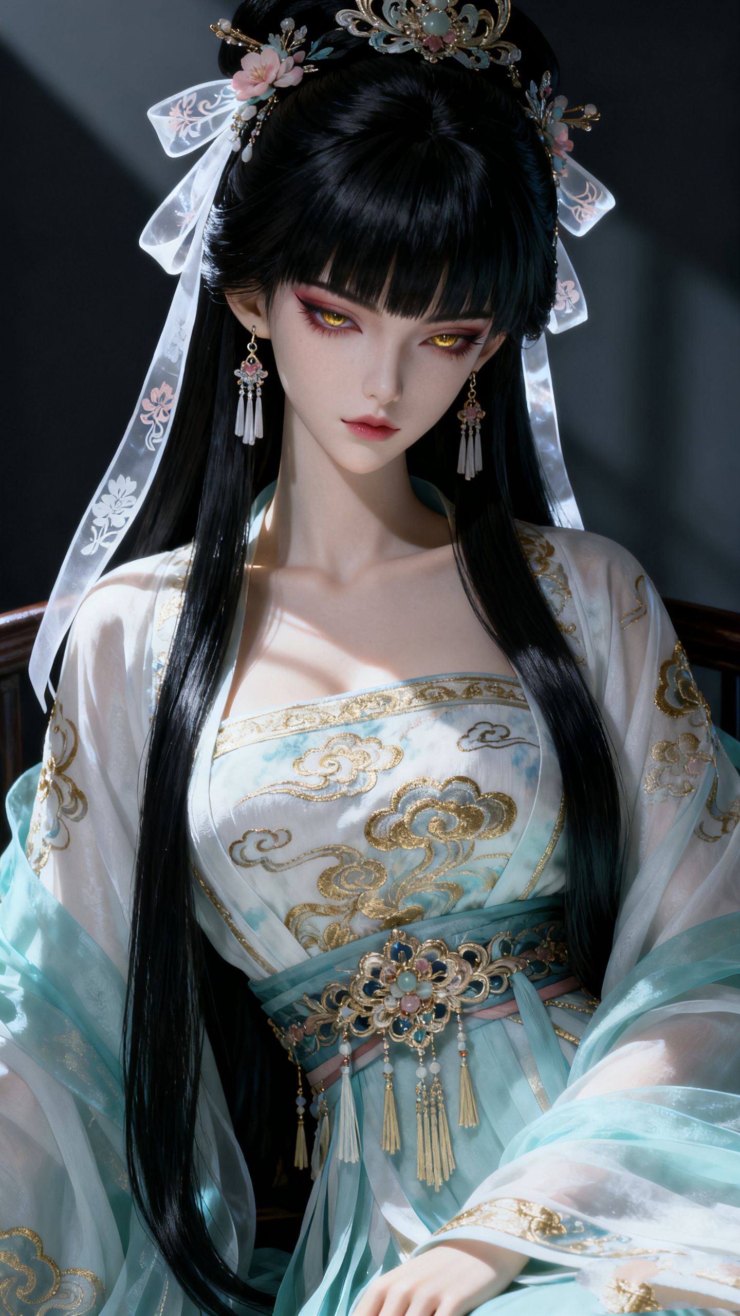 冷艳美人古风美女古装 国漫国风ai创作高清壁纸