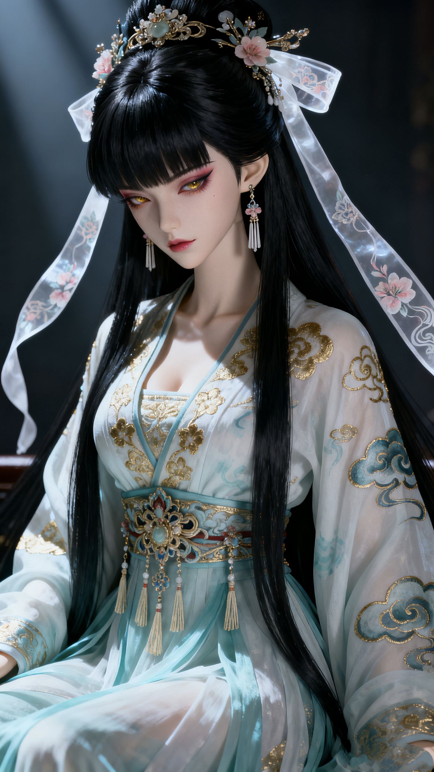 冷艳美人古风美女古装 国漫国风ai创作高清壁纸