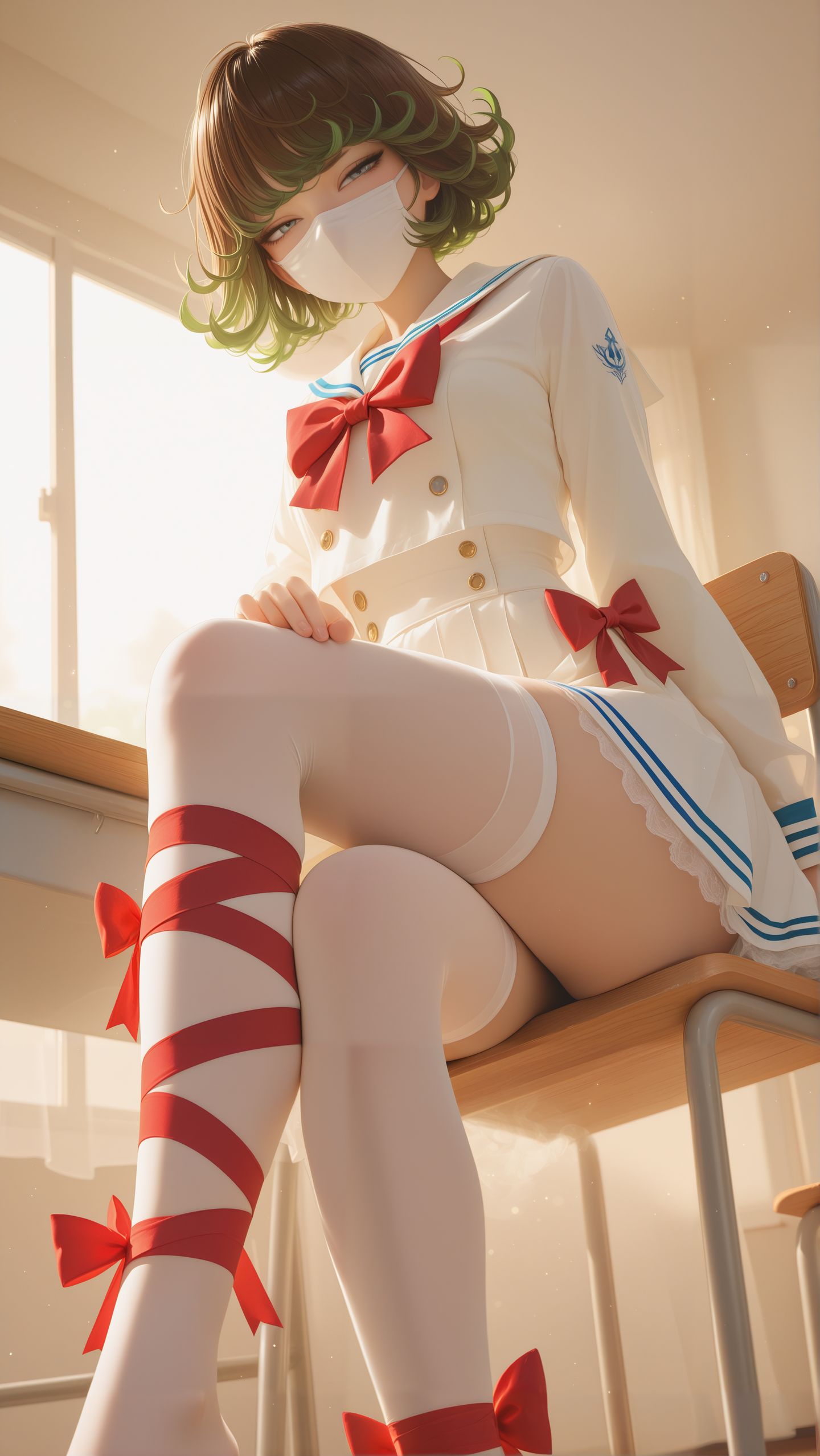 吊带黑丝卷卷 动漫手机高清壁纸二次元教室一拳超人