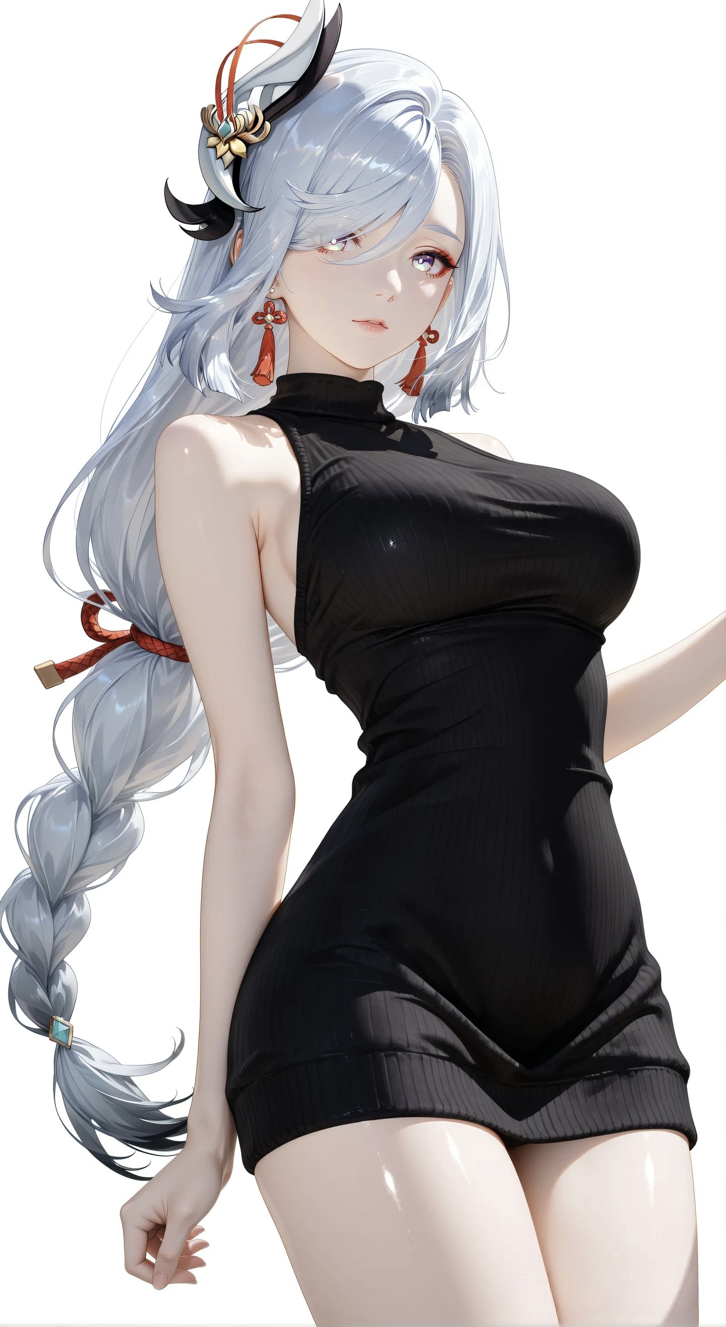 手游原神申鹤壁纸 二次元黑丝吊带白丝