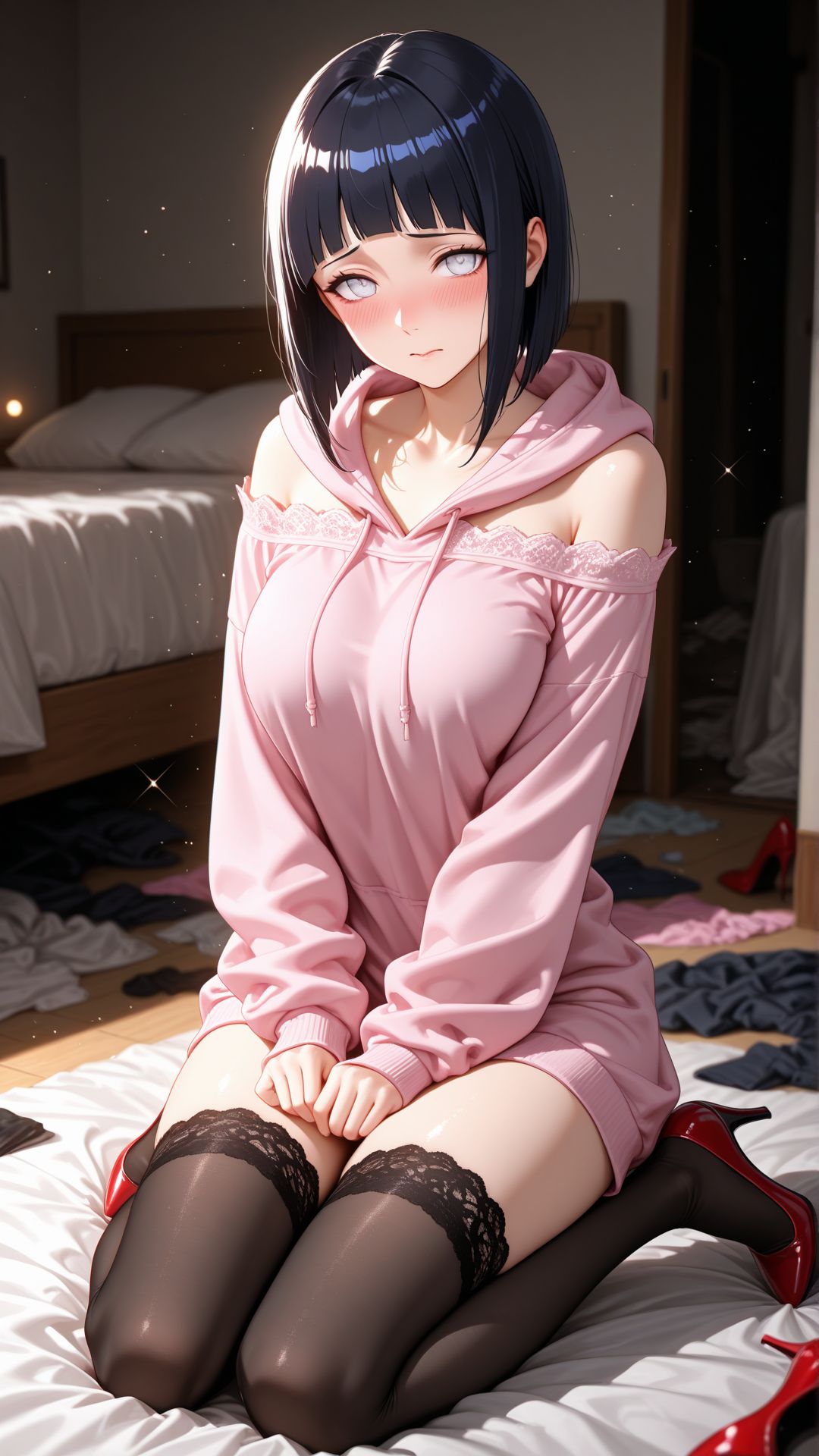 鸣人真是好福气，火影第一甜妹。火影忍者日向雏田丝袜大长腿高跟鞋