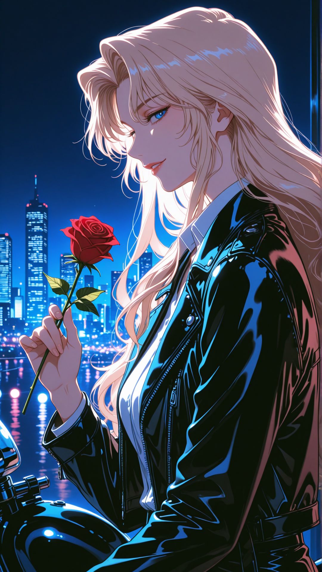 名侦探柯南 贝尔摩德姐姐 皮衣摩托帅气