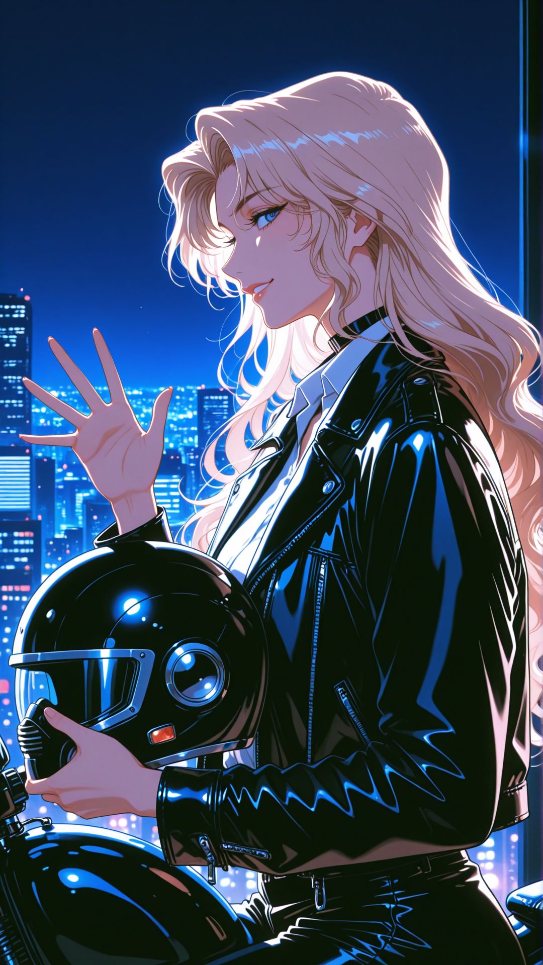 名侦探柯南 贝尔摩德姐姐 皮衣摩托帅气