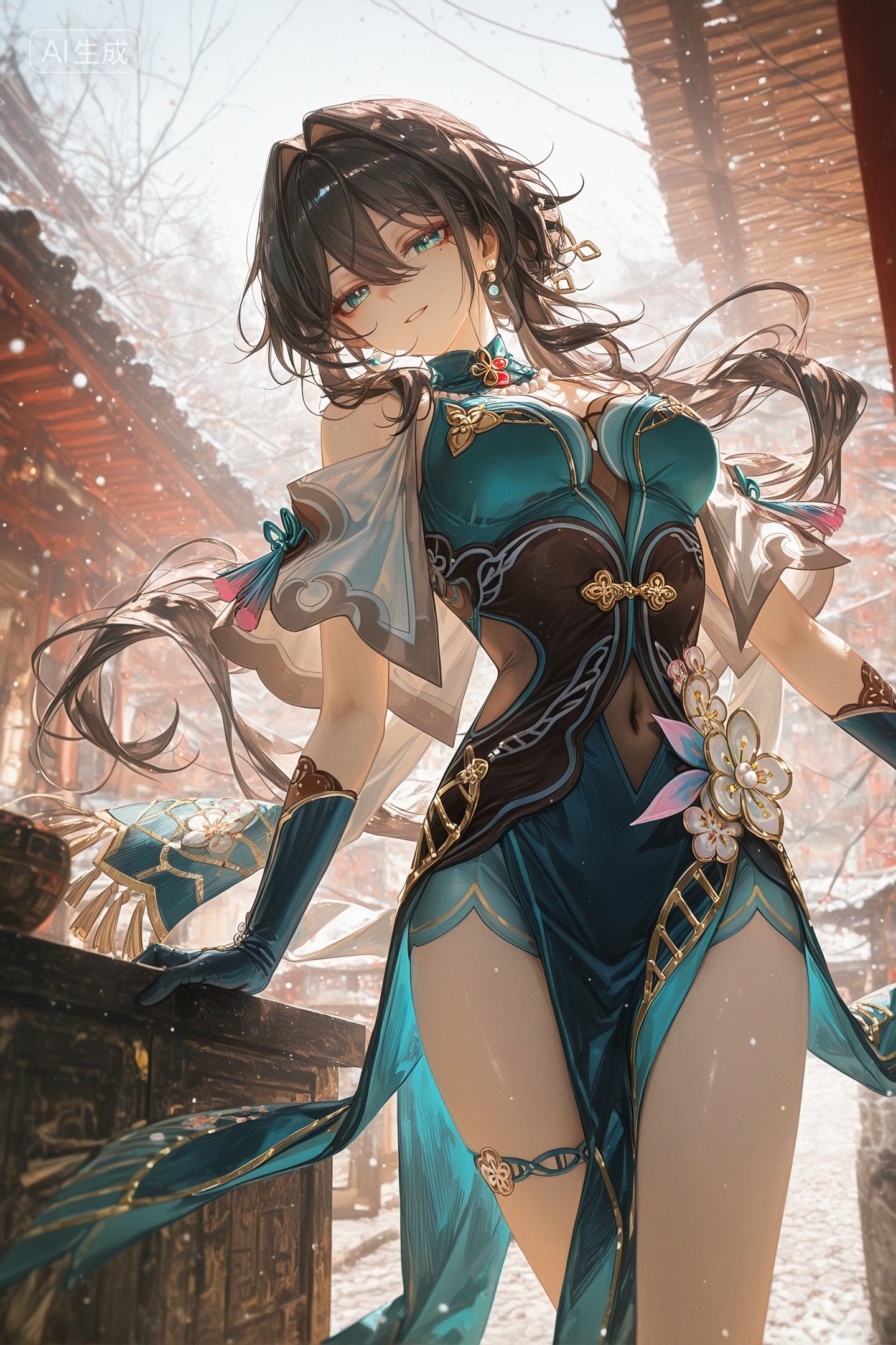 崩坏星穹铁道卡芙卡 二次元壁纸 古风主题黑丝过膝袜美腿